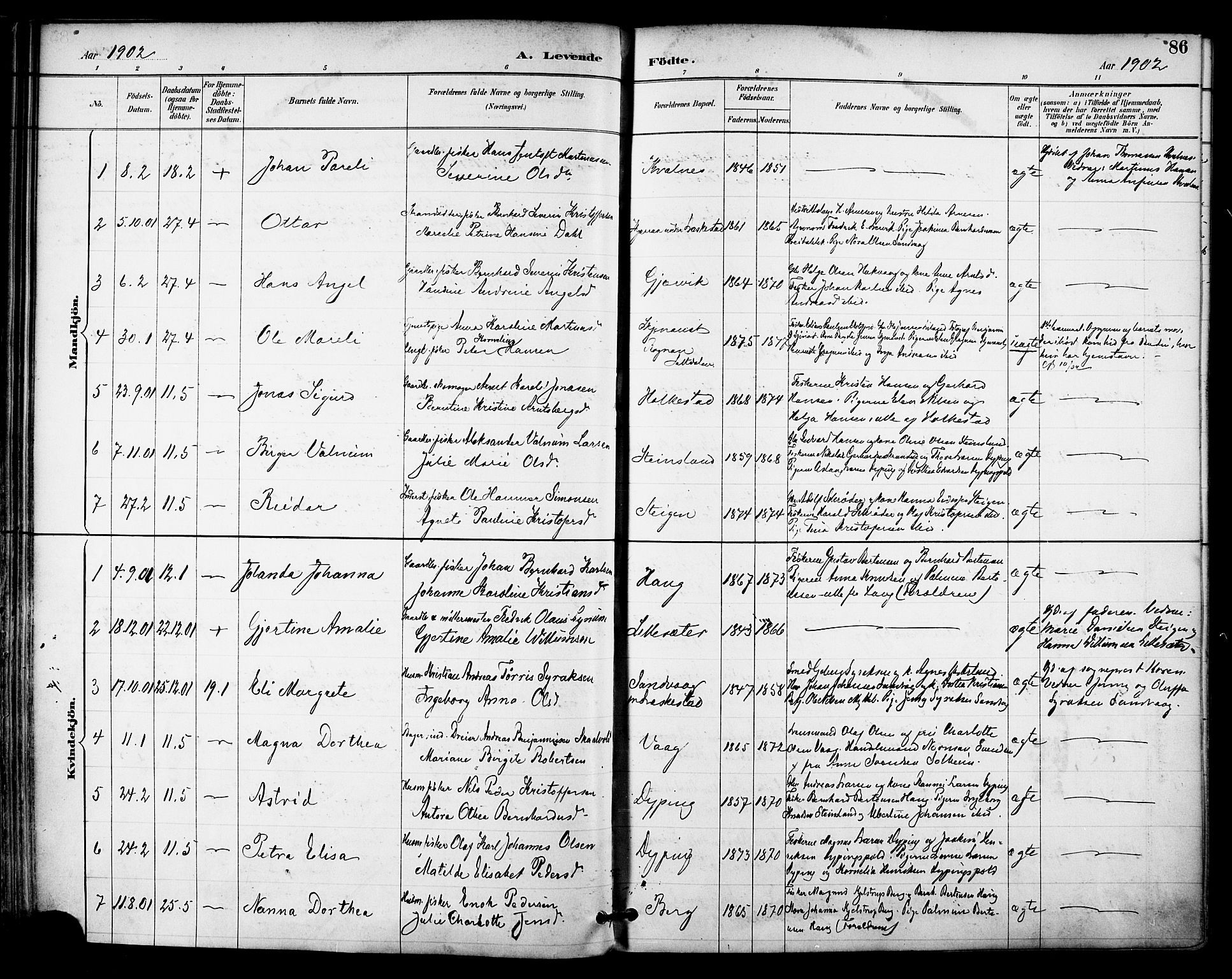 Ministerialprotokoller, klokkerbøker og fødselsregistre - Nordland, SAT/A-1459/855/L0803: Parish register (official) no. 855A11, 1887-1905, p. 86