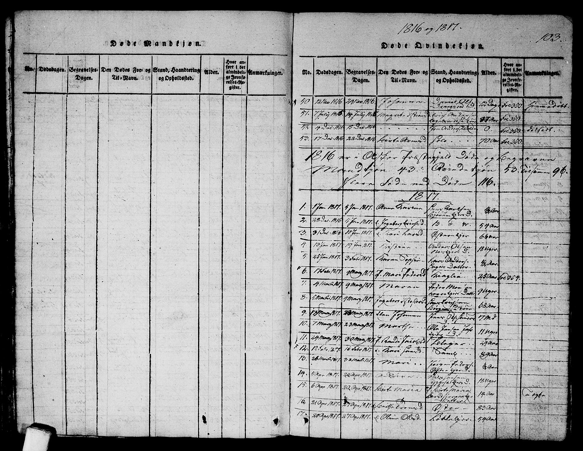 Asker prestekontor Kirkebøker, SAO/A-10256a/G/Ga/L0001: Parish register (copy) no. I 1, 1814-1830, p. 103