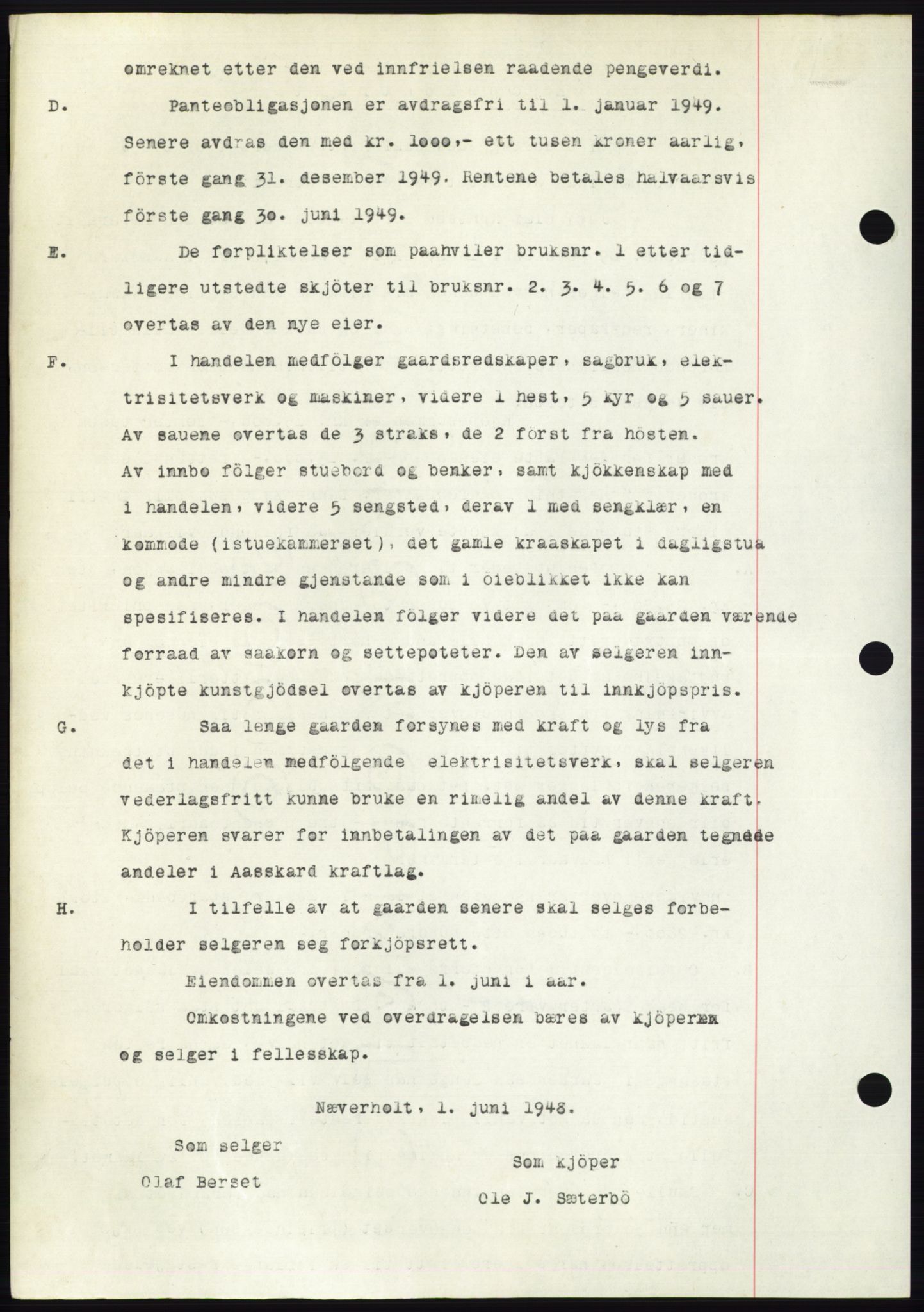 Nordmøre sorenskriveri, AV/SAT-A-4132/1/2/2Ca: Mortgage book no. B99, 1948-1948, Diary no: : 2858/1948