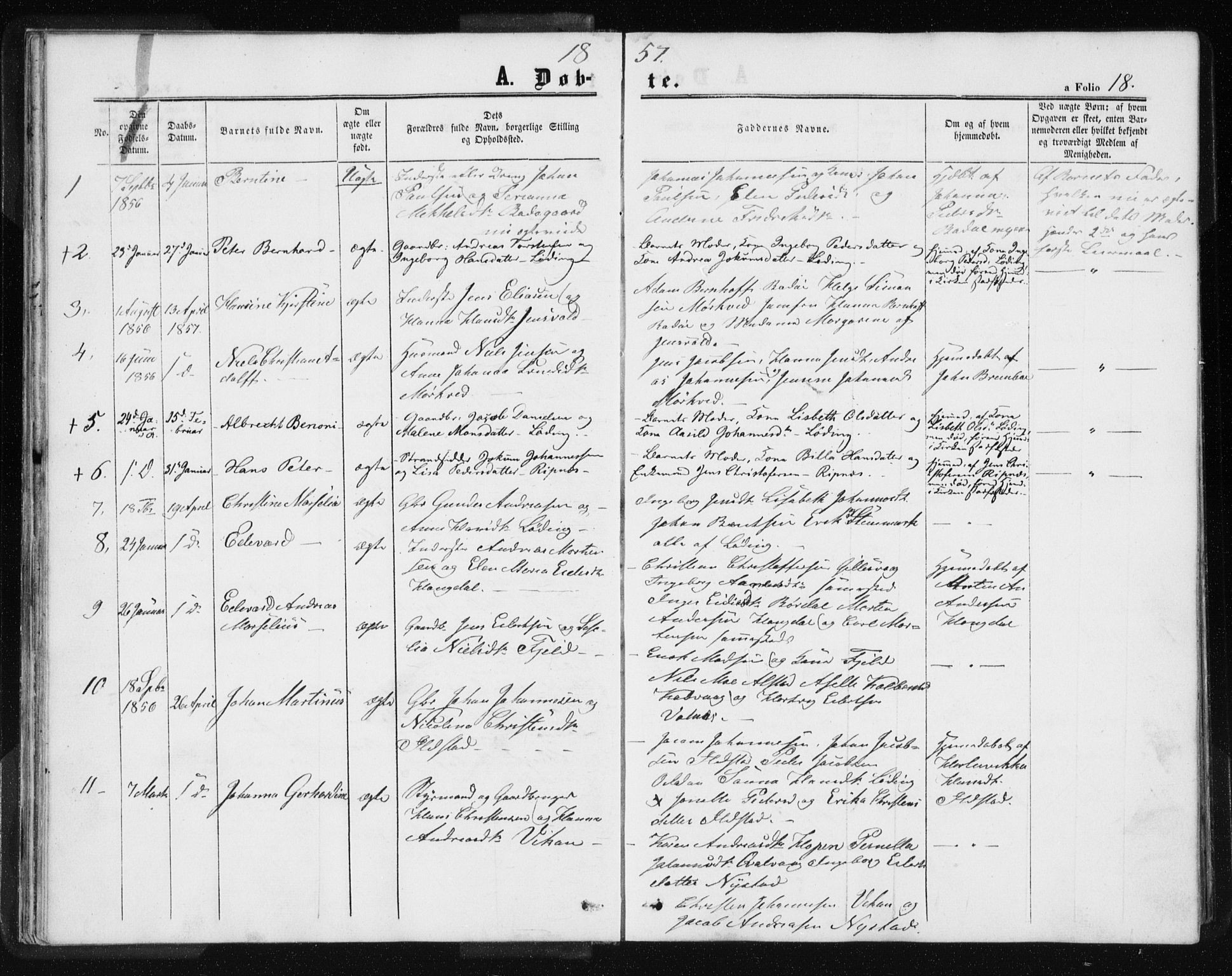 Ministerialprotokoller, klokkerbøker og fødselsregistre - Nordland, SAT/A-1459/801/L0028: Parish register (copy) no. 801C03, 1855-1867, p. 18