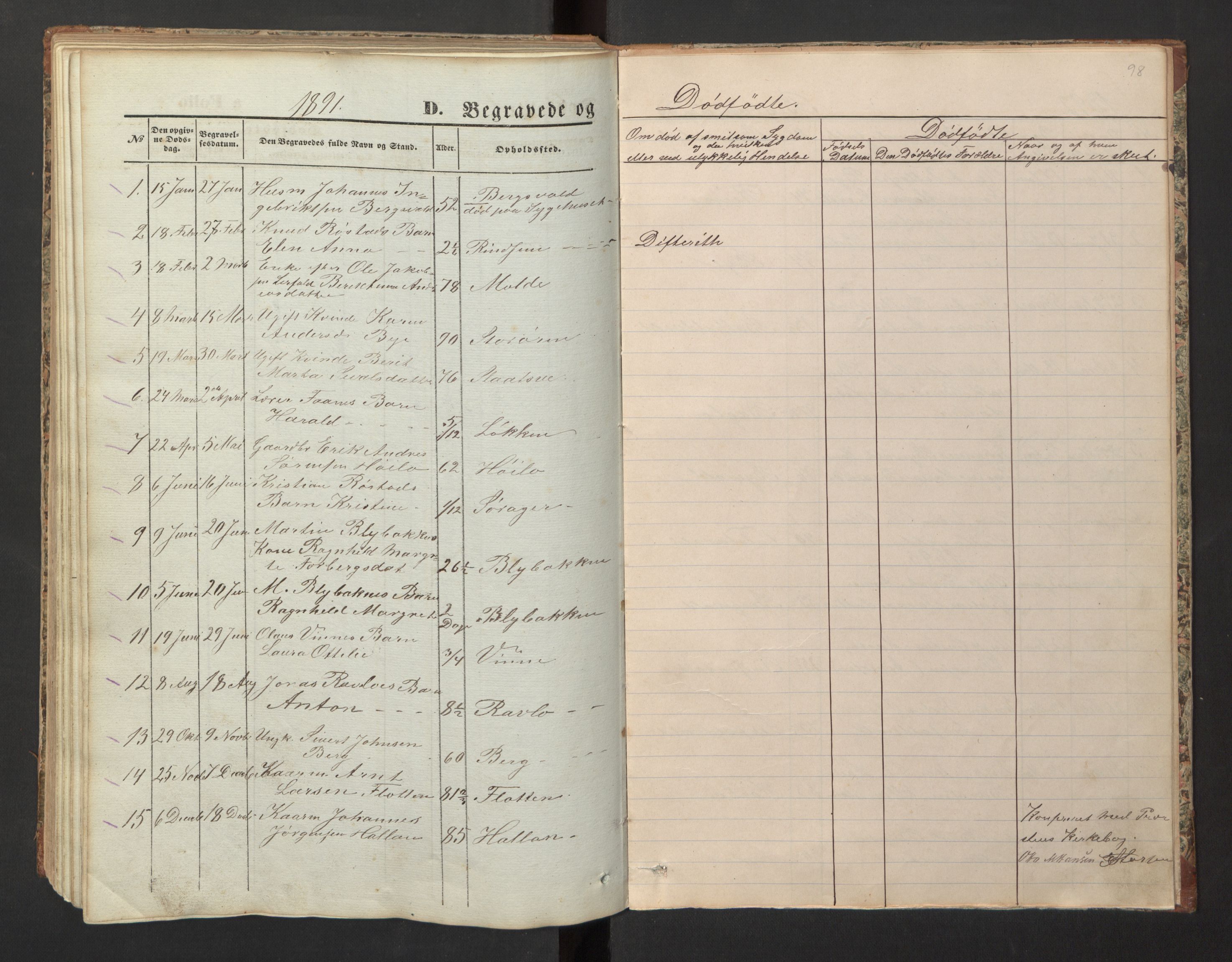 Ministerialprotokoller, klokkerbøker og fødselsregistre - Nord-Trøndelag, SAT/A-1458/726/L0271: Parish register (copy) no. 726C02, 1869-1897, p. 98