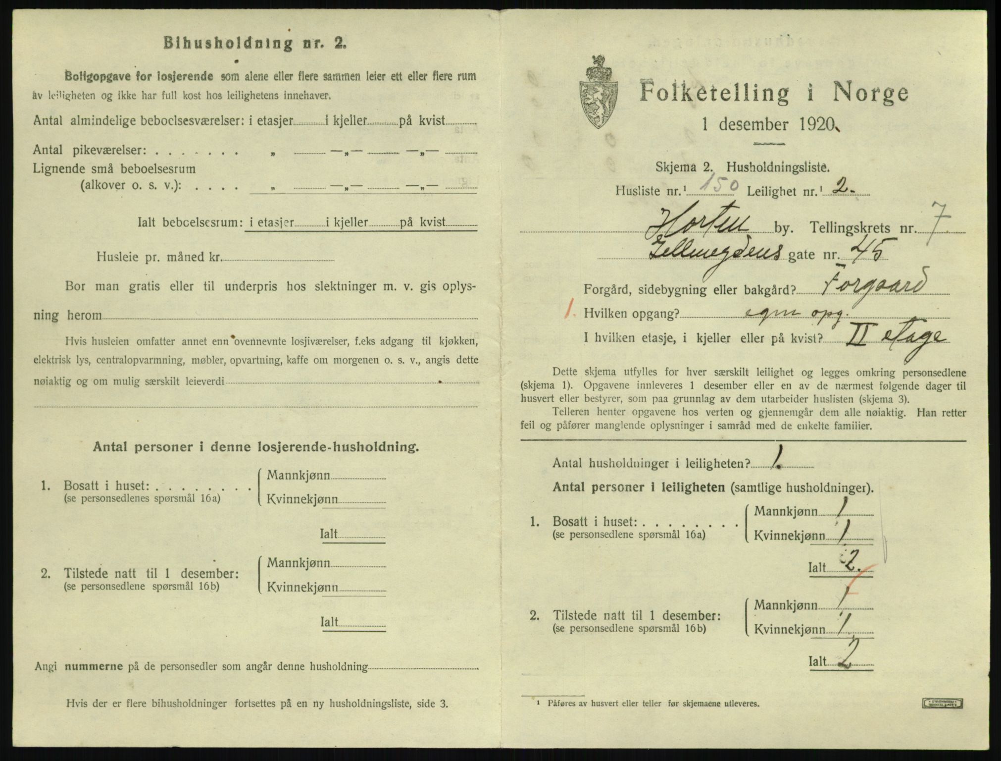 SAKO, 1920 census for Horten, 1920, p. 7737