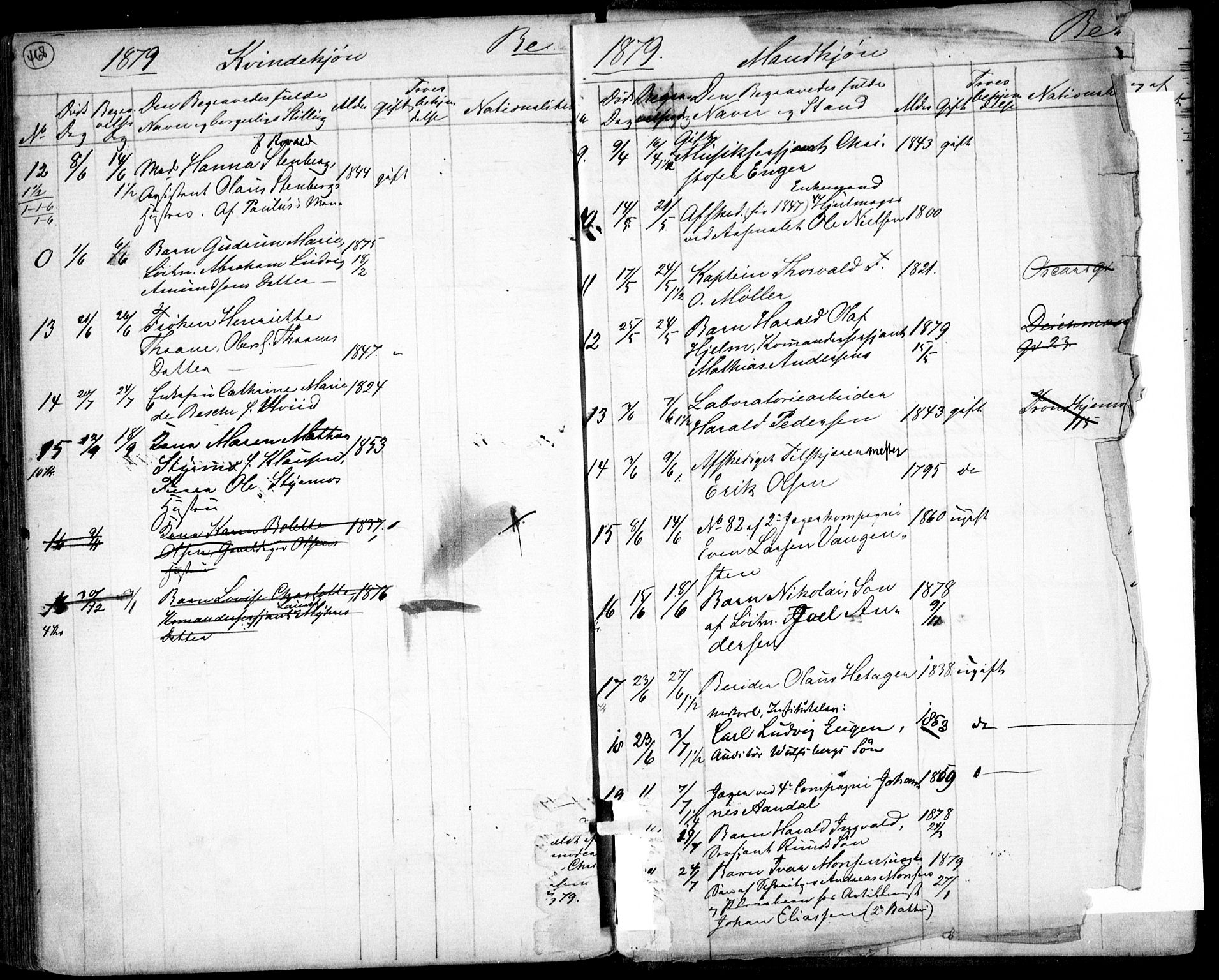 Garnisonsmenigheten Kirkebøker, SAO/A-10846/G/Ga/L0006: Parish register (copy) no. 6, 1860-1880, p. 468