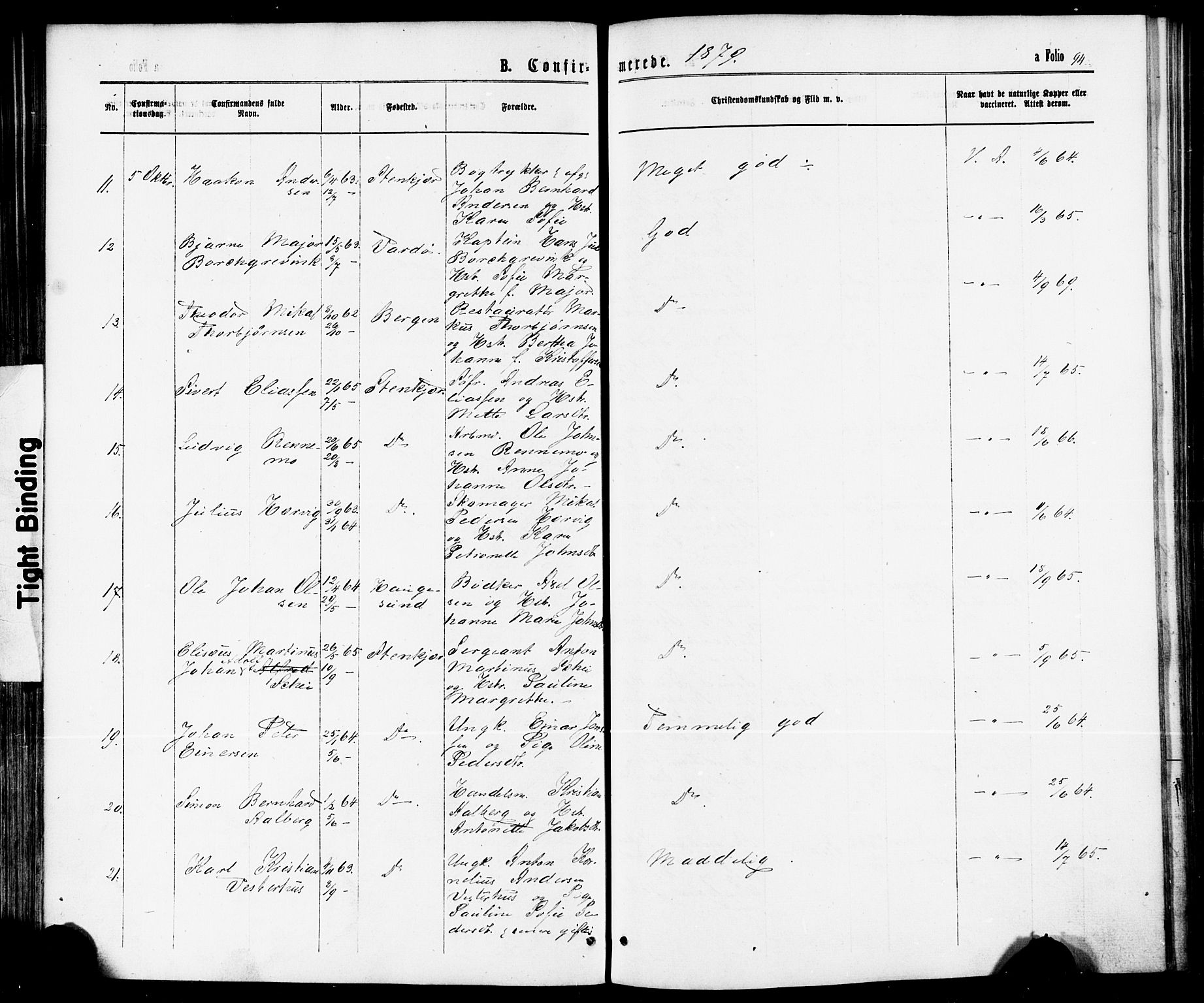 Ministerialprotokoller, klokkerbøker og fødselsregistre - Nord-Trøndelag, SAT/A-1458/739/L0370: Parish register (official) no. 739A02, 1868-1881, p. 94