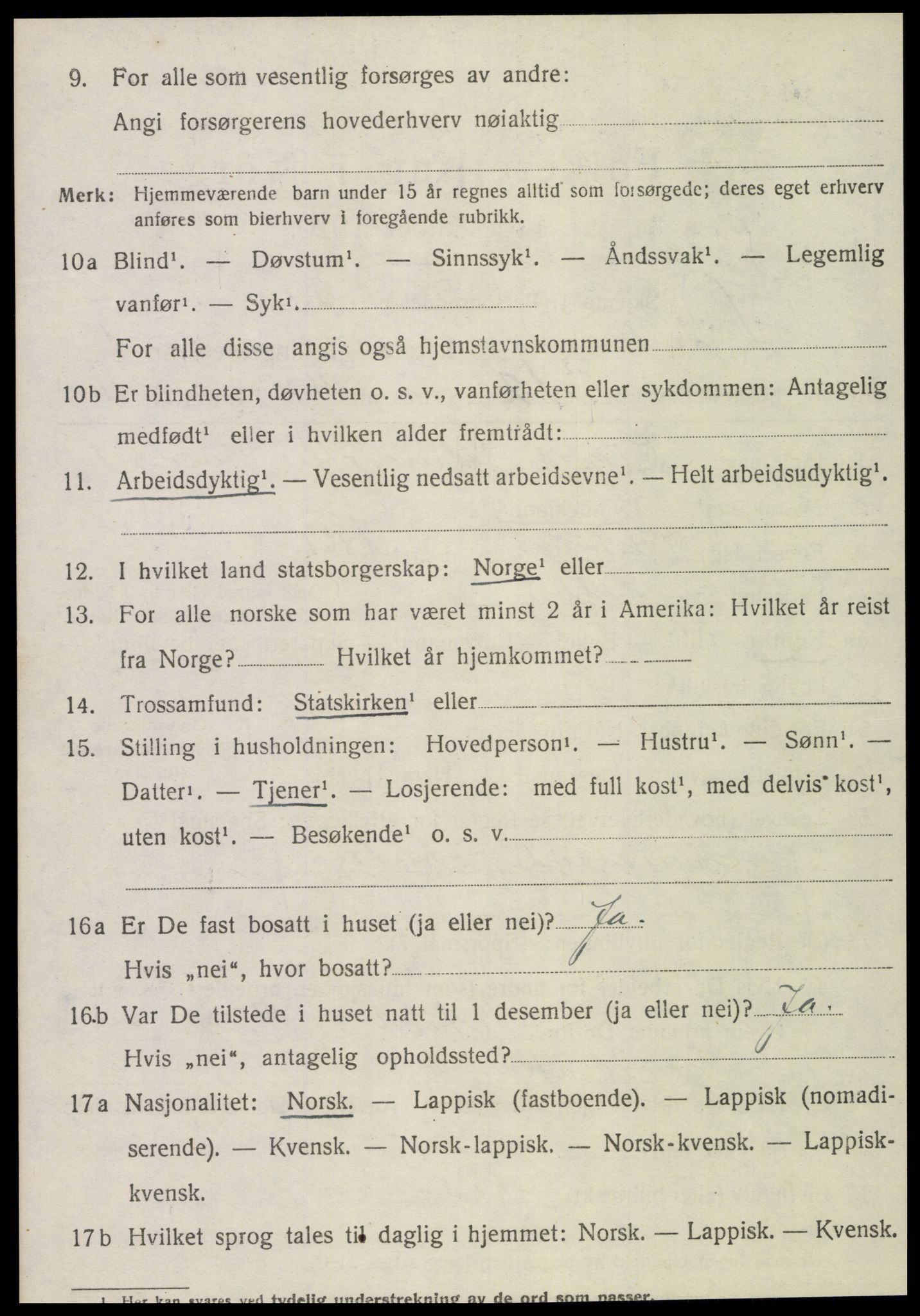 SAT, 1920 census for Lånke, 1920, p. 661