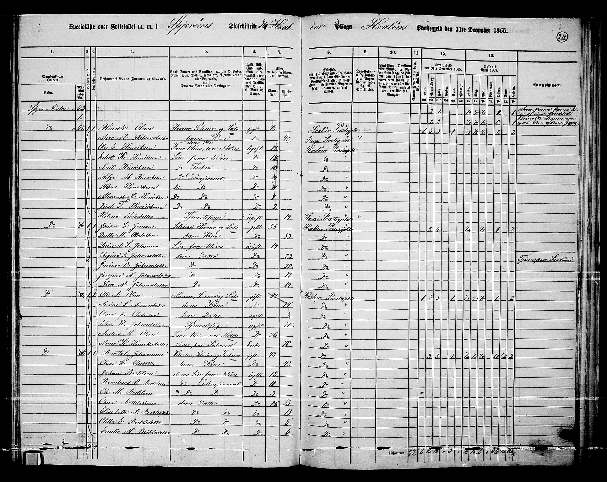 RA, 1865 census for Hvaler, 1865, p. 56