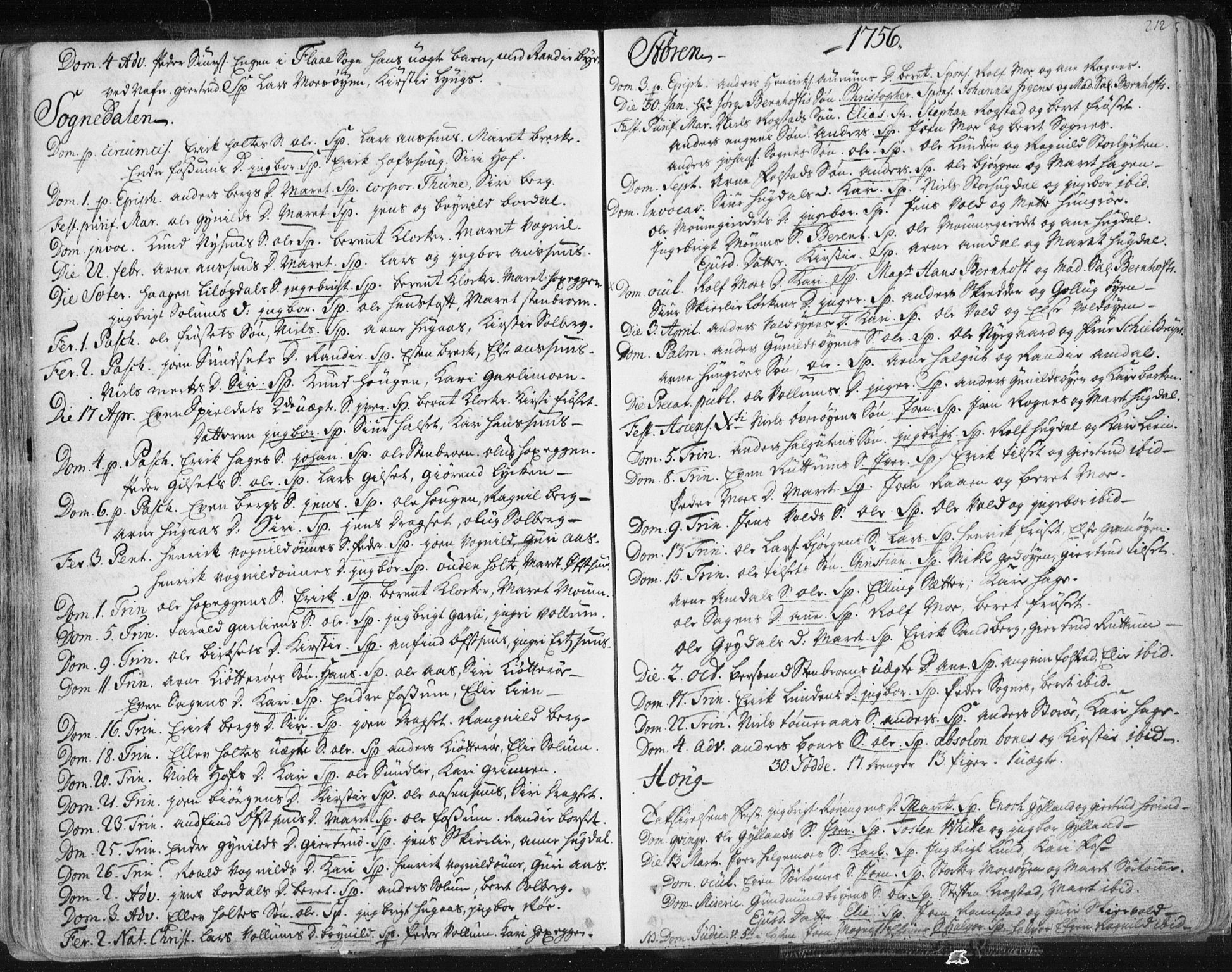 Ministerialprotokoller, klokkerbøker og fødselsregistre - Sør-Trøndelag, SAT/A-1456/687/L0991: Parish register (official) no. 687A02, 1747-1790, p. 212