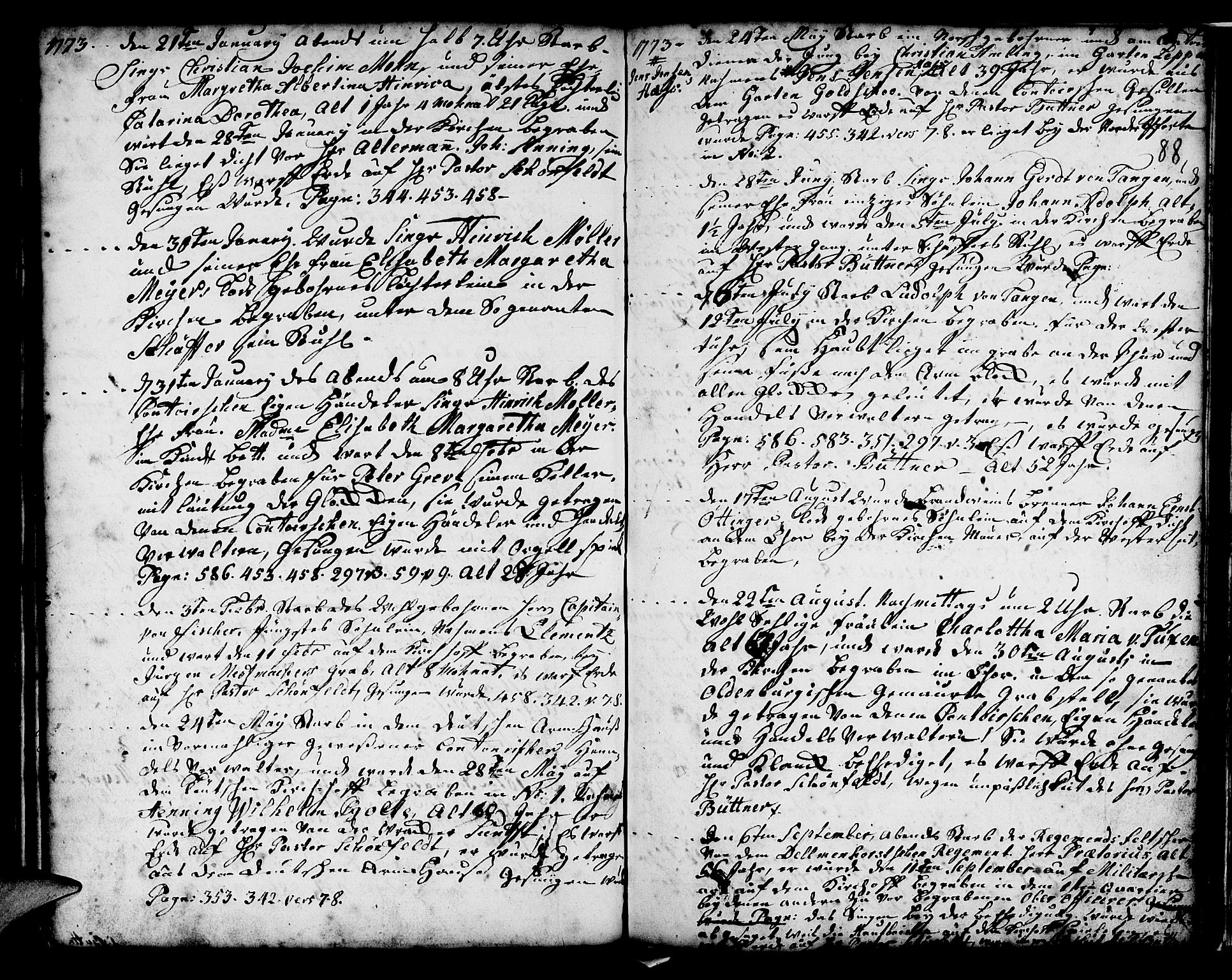 Mariakirken Sokneprestembete, SAB/A-76901/H/Haa/L0001: Parish register (official) no. A 1, 1740-1784, p. 88