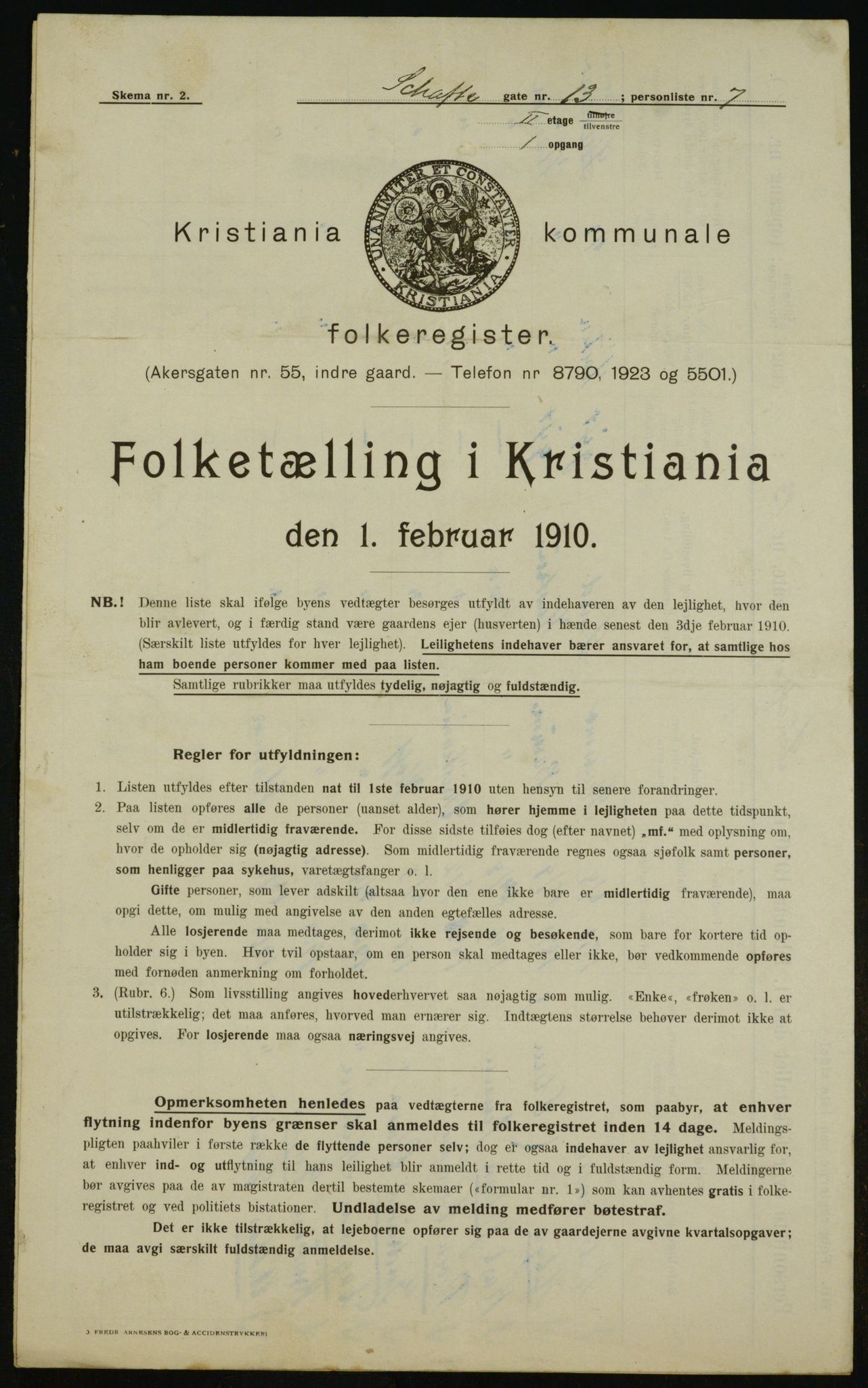 OBA, Municipal Census 1910 for Kristiania, 1910, p. 85492