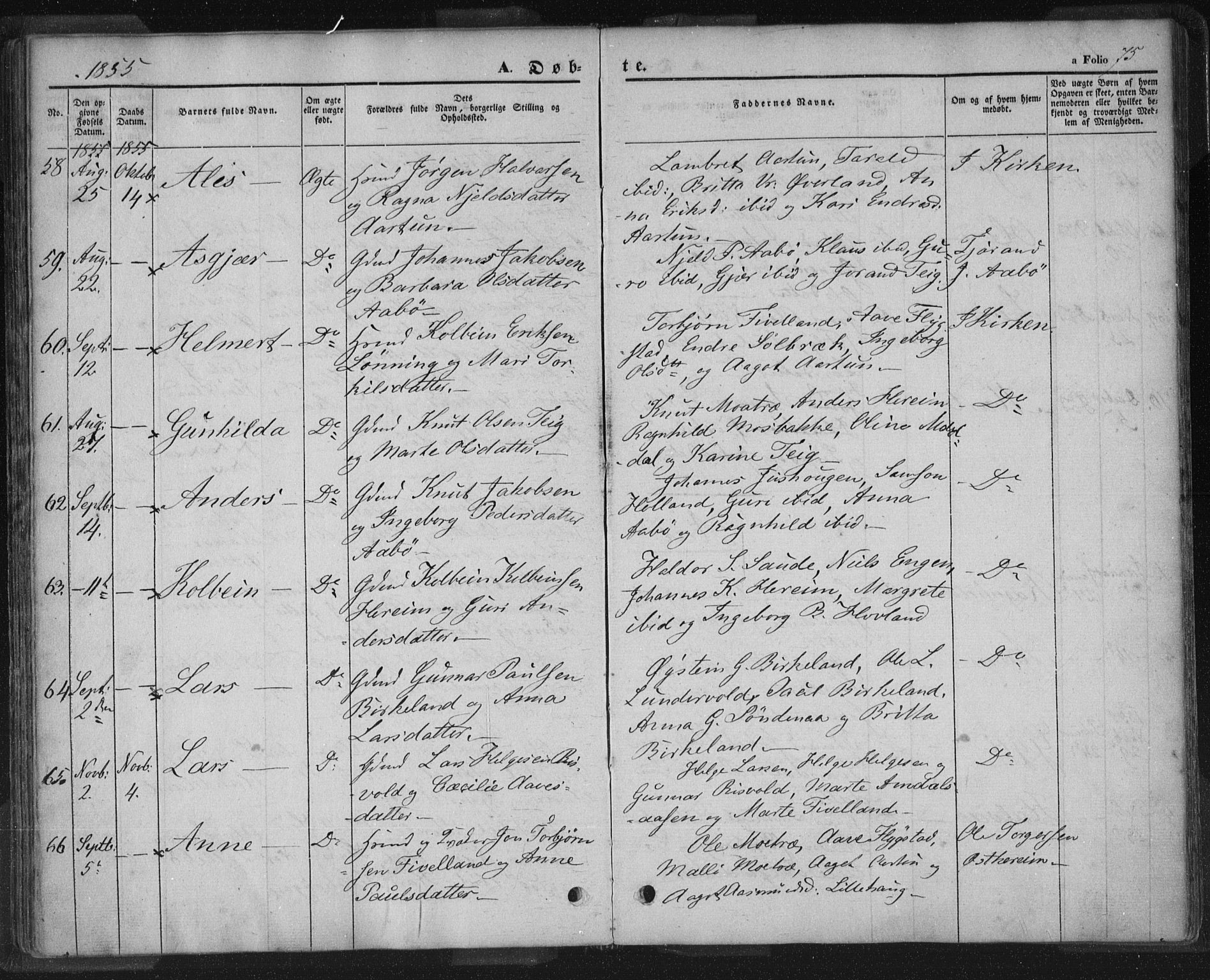 Sand sokneprestkontor, AV/SAST-A-101848/01/III/L0002: Parish register (official) no. A 2, 1838-1859, p. 75