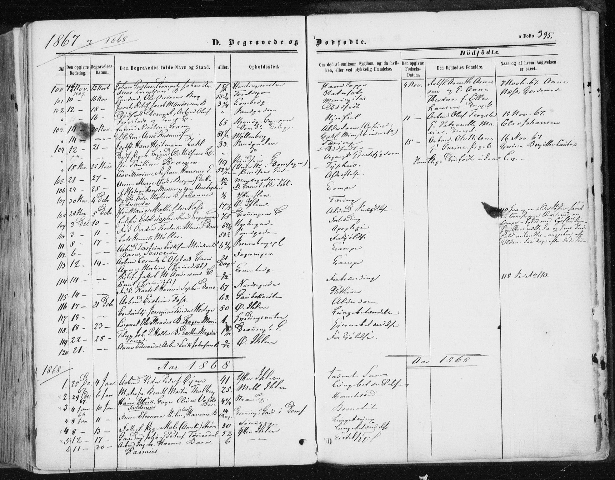 Ministerialprotokoller, klokkerbøker og fødselsregistre - Sør-Trøndelag, SAT/A-1456/602/L0115: Parish register (official) no. 602A13, 1860-1872, p. 395