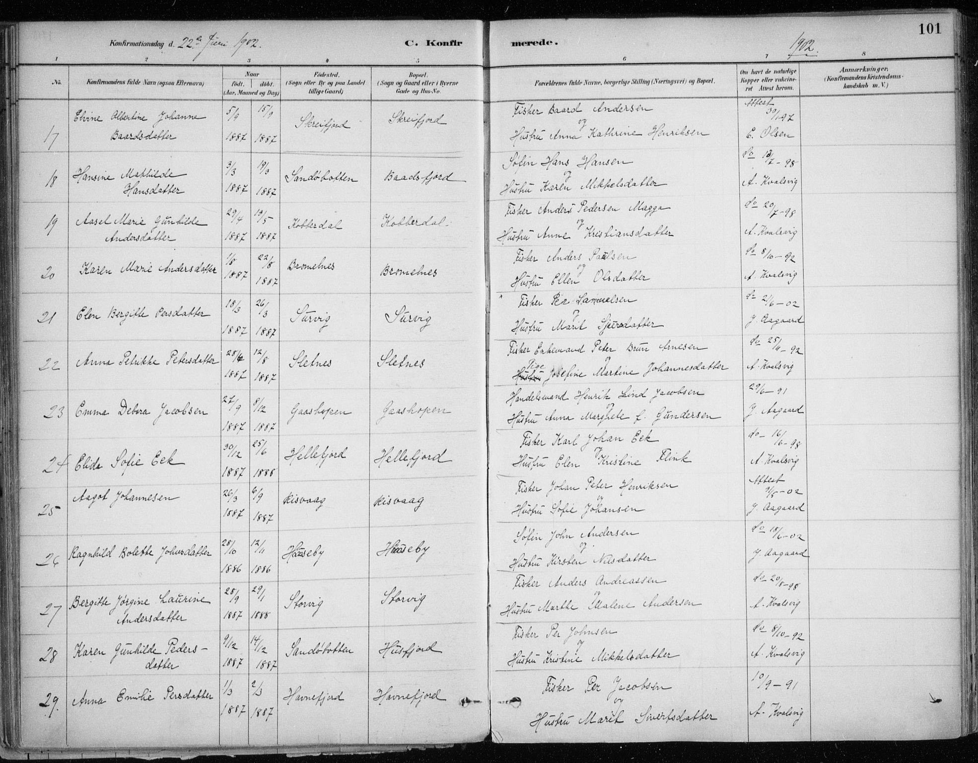 Hammerfest sokneprestkontor, SATØ/S-1347/H/Ha/L0013.kirke: Parish register (official) no. 13, 1898-1917, p. 101