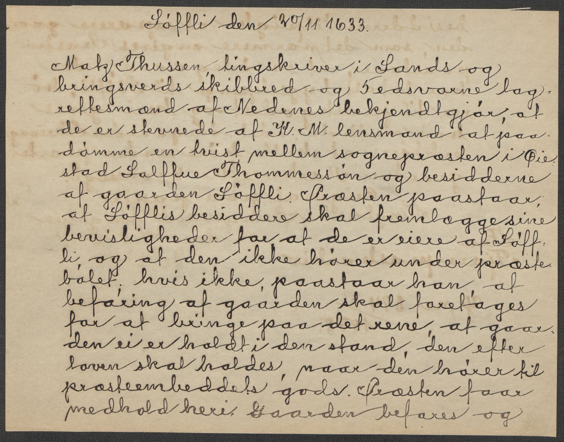 Riksarkivets diplomsamling, AV/RA-EA-5965/F15/L0031: Prestearkiv - Aust-Agder, Vest-Agder og Rogaland, 1575-1768, p. 13