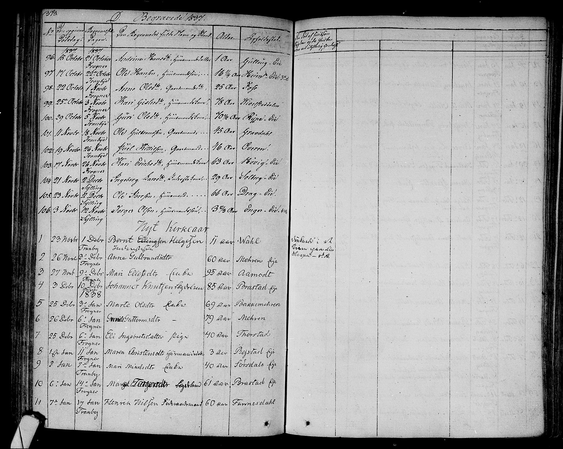 Lier kirkebøker, SAKO/A-230/F/Fa/L0010: Parish register (official) no. I 10, 1827-1843, p. 373