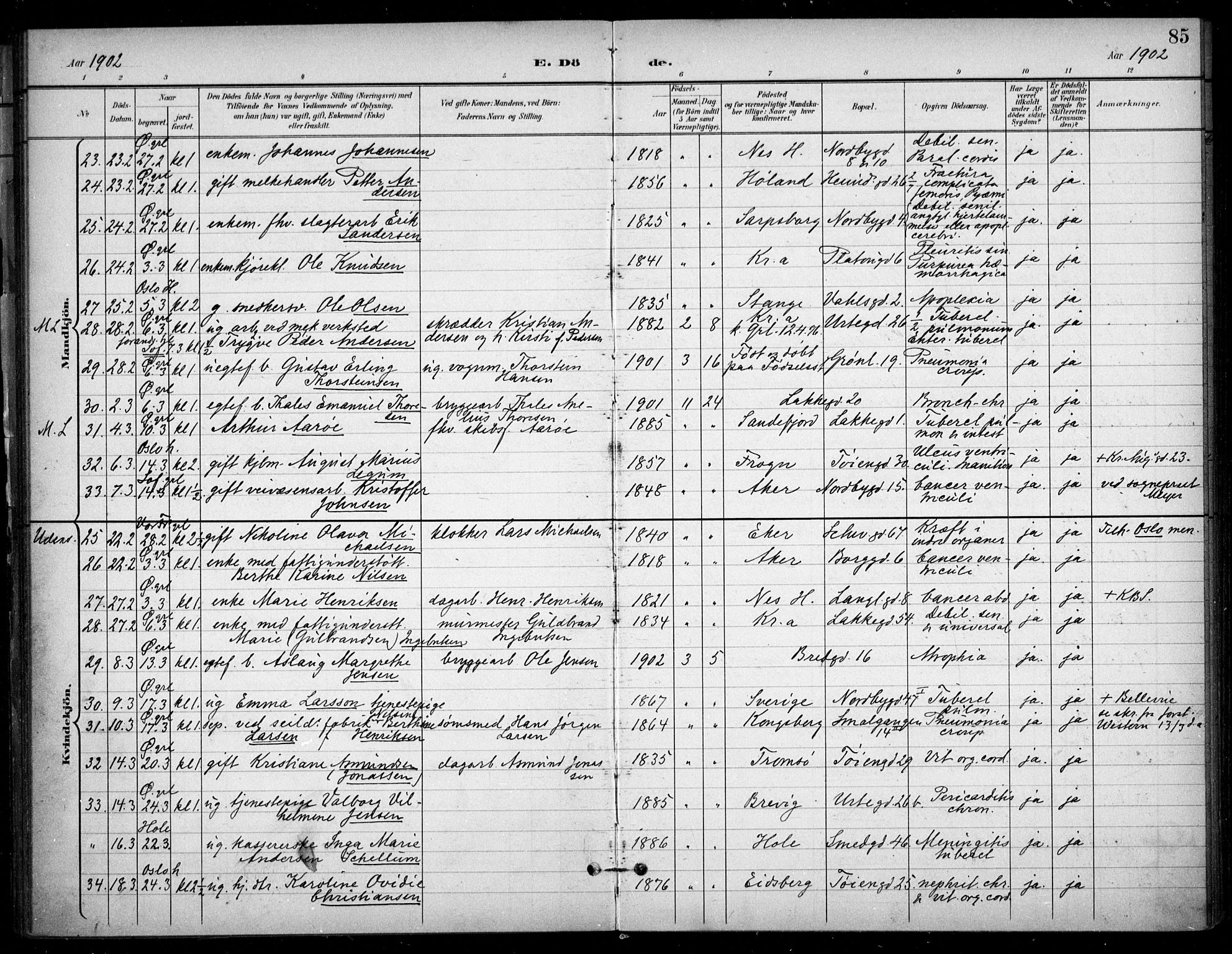 Grønland prestekontor Kirkebøker, AV/SAO-A-10848/F/Fa/L0016: Parish register (official) no. 16, 1898-1918, p. 85