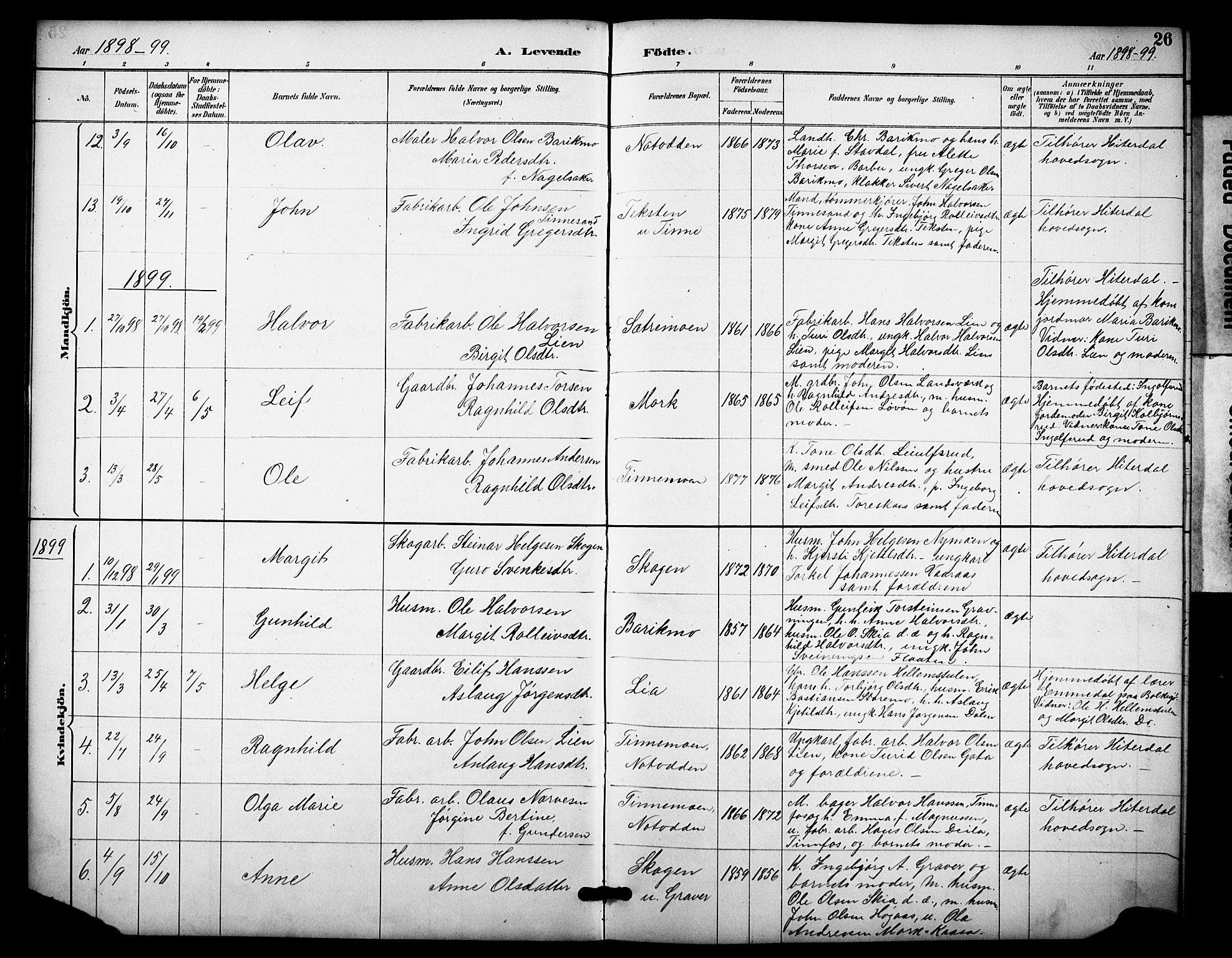 Heddal kirkebøker, SAKO/A-268/F/Fb/L0001: Parish register (official) no. II 1, 1884-1910, p. 26
