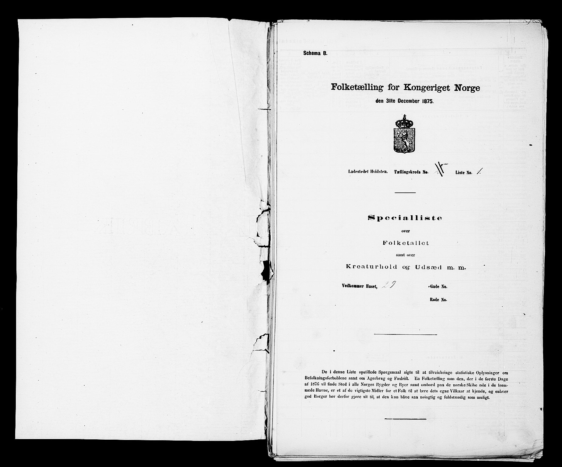 RA, 1875 census for 0202B Vestby/Hvitsten, 1875, p. 3