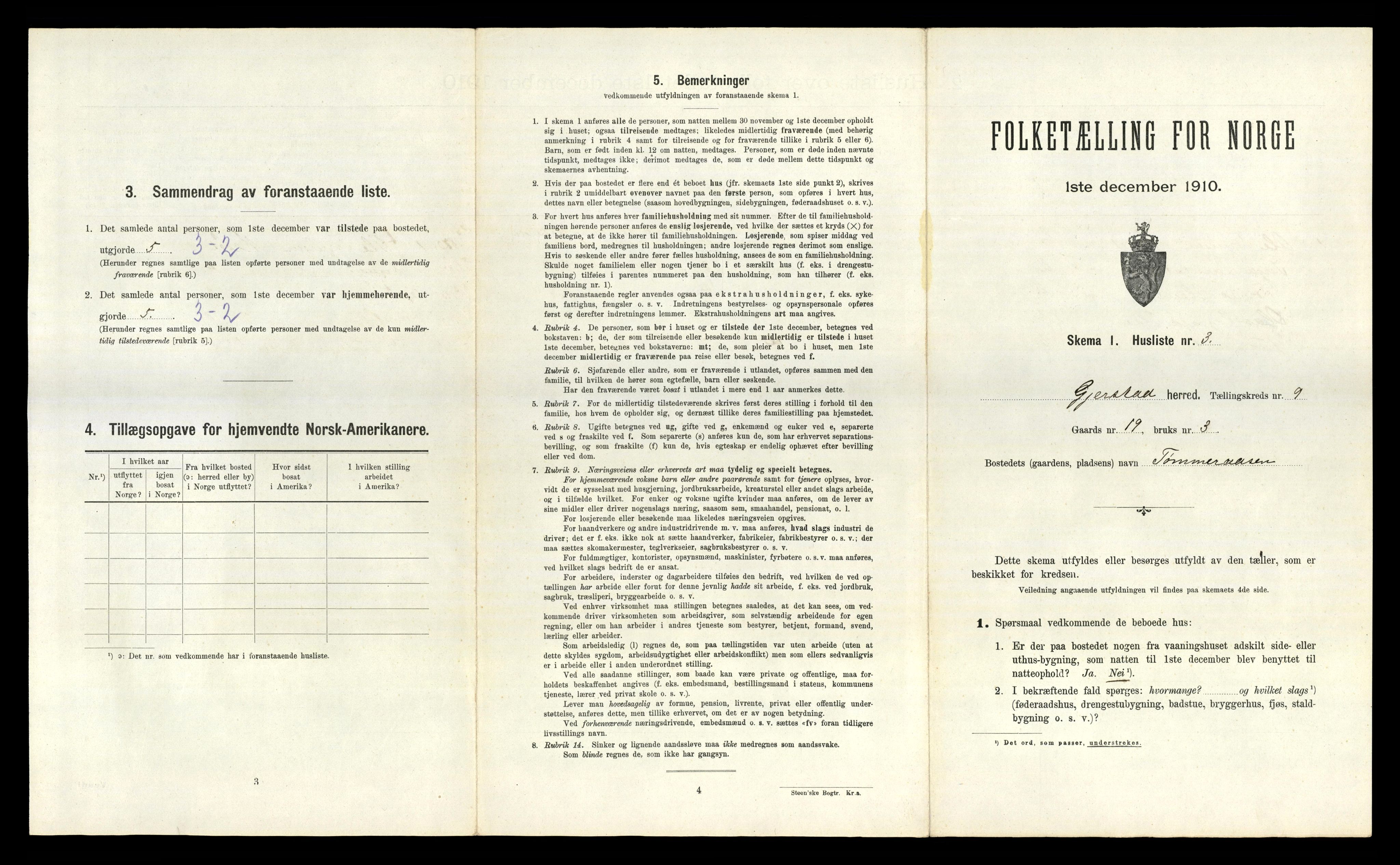 RA, 1910 census for Gjerstad, 1910, p. 709