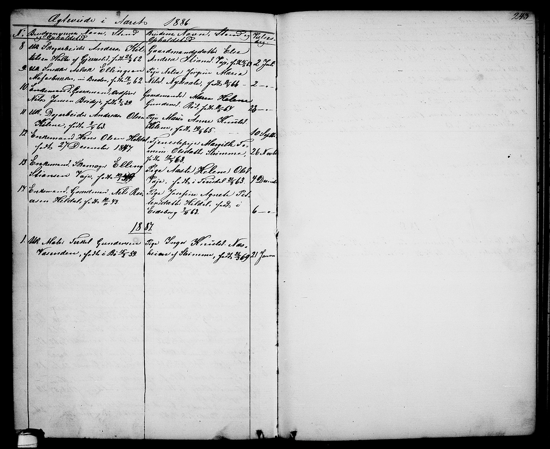 Drangedal kirkebøker, SAKO/A-258/G/Ga/L0002: Parish register (copy) no. I 2, 1856-1887, p. 243