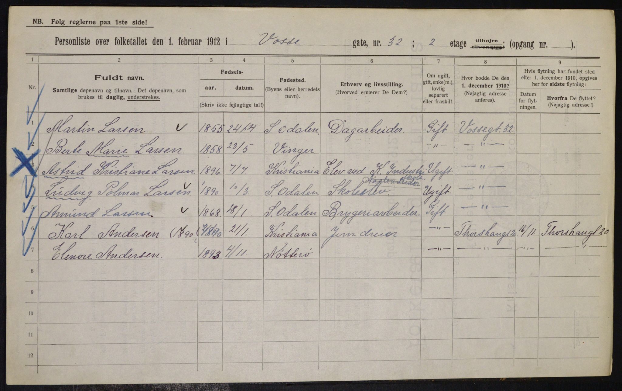 OBA, Municipal Census 1912 for Kristiania, 1912, p. 125524