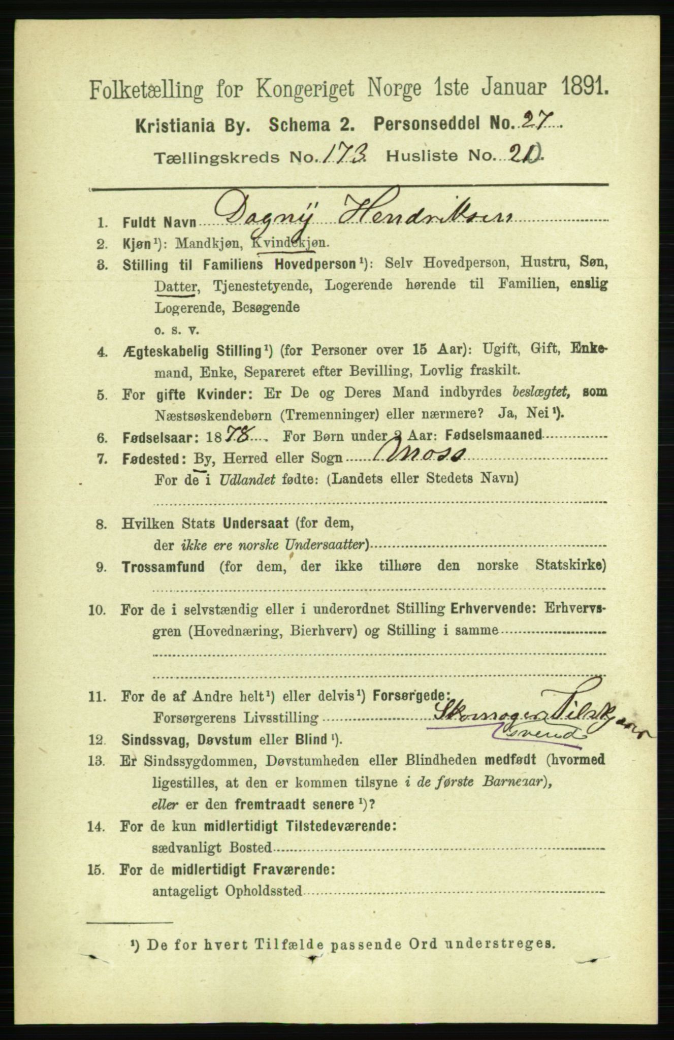 RA, 1891 census for 0301 Kristiania, 1891, p. 103780
