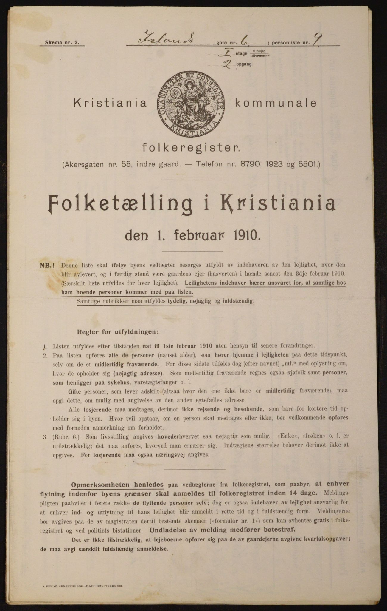 OBA, Municipal Census 1910 for Kristiania, 1910, p. 43427