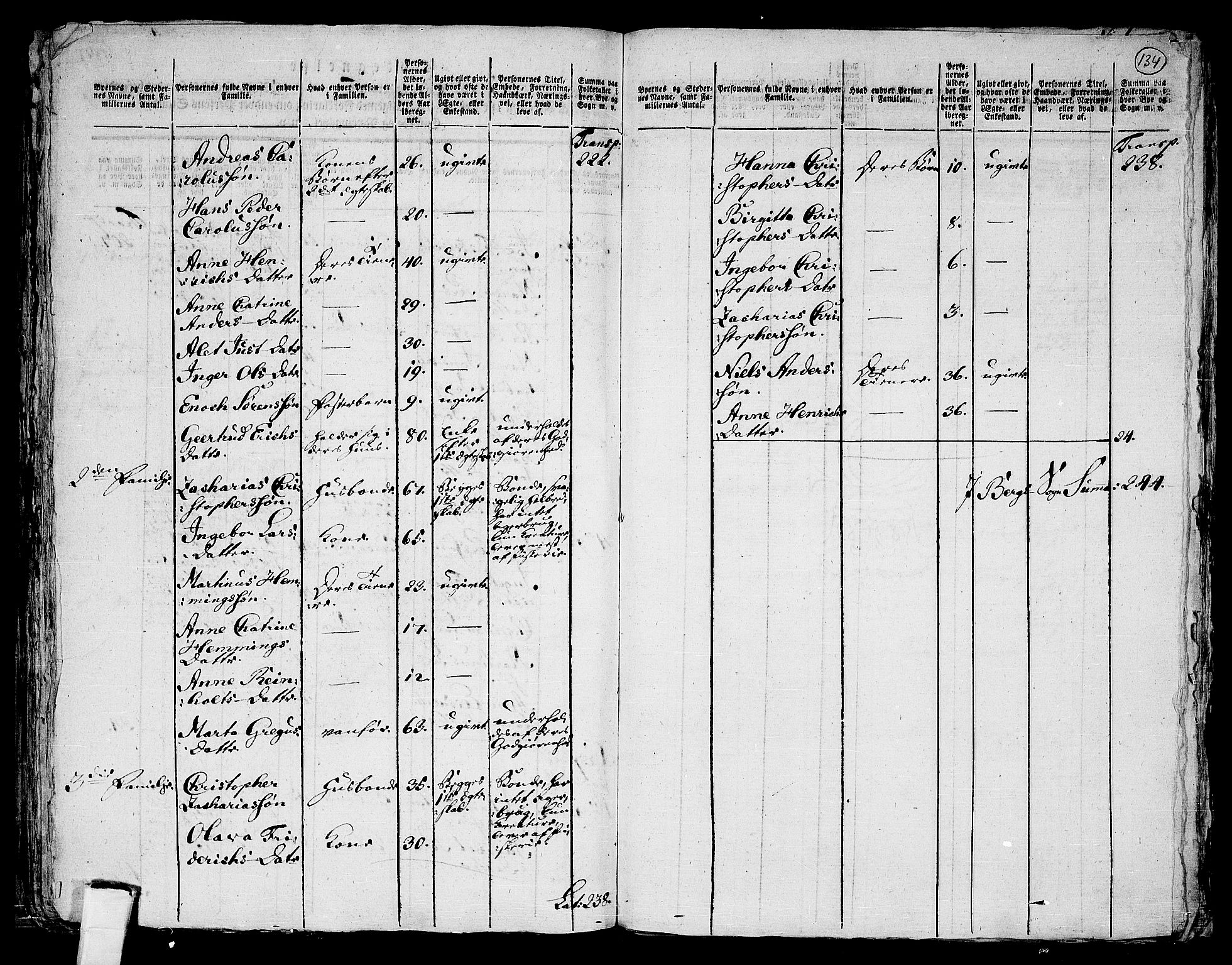 RA, 1801 census for 1929P Mefjord, 1801, p. 133b-134a