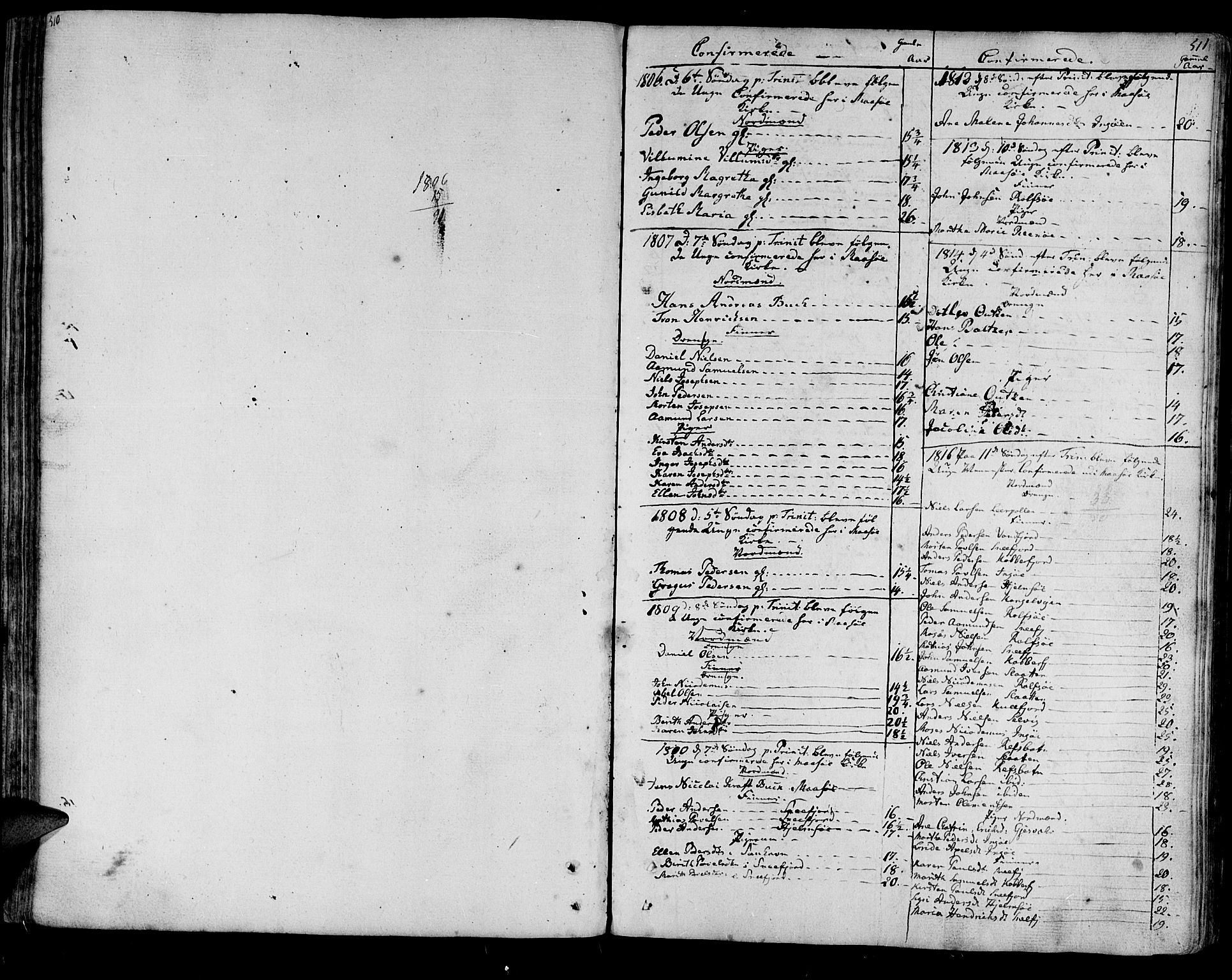 Måsøy sokneprestkontor, AV/SATØ-S-1348/H/Ha/L0001kirke: Parish register (official) no. 1, 1806-1851, p. 511