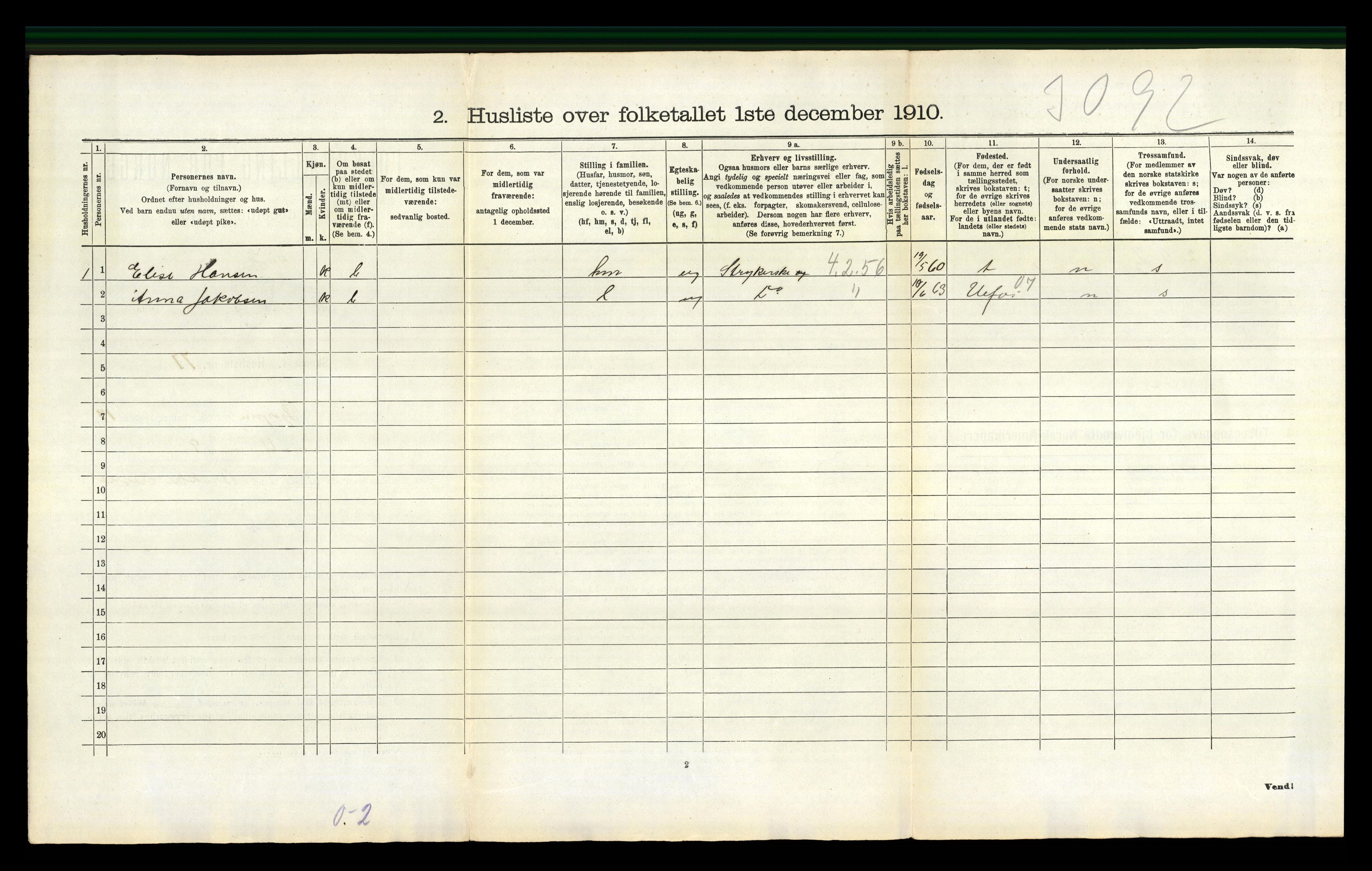 RA, 1910 census for Gjerpen, 1910, p. 2564