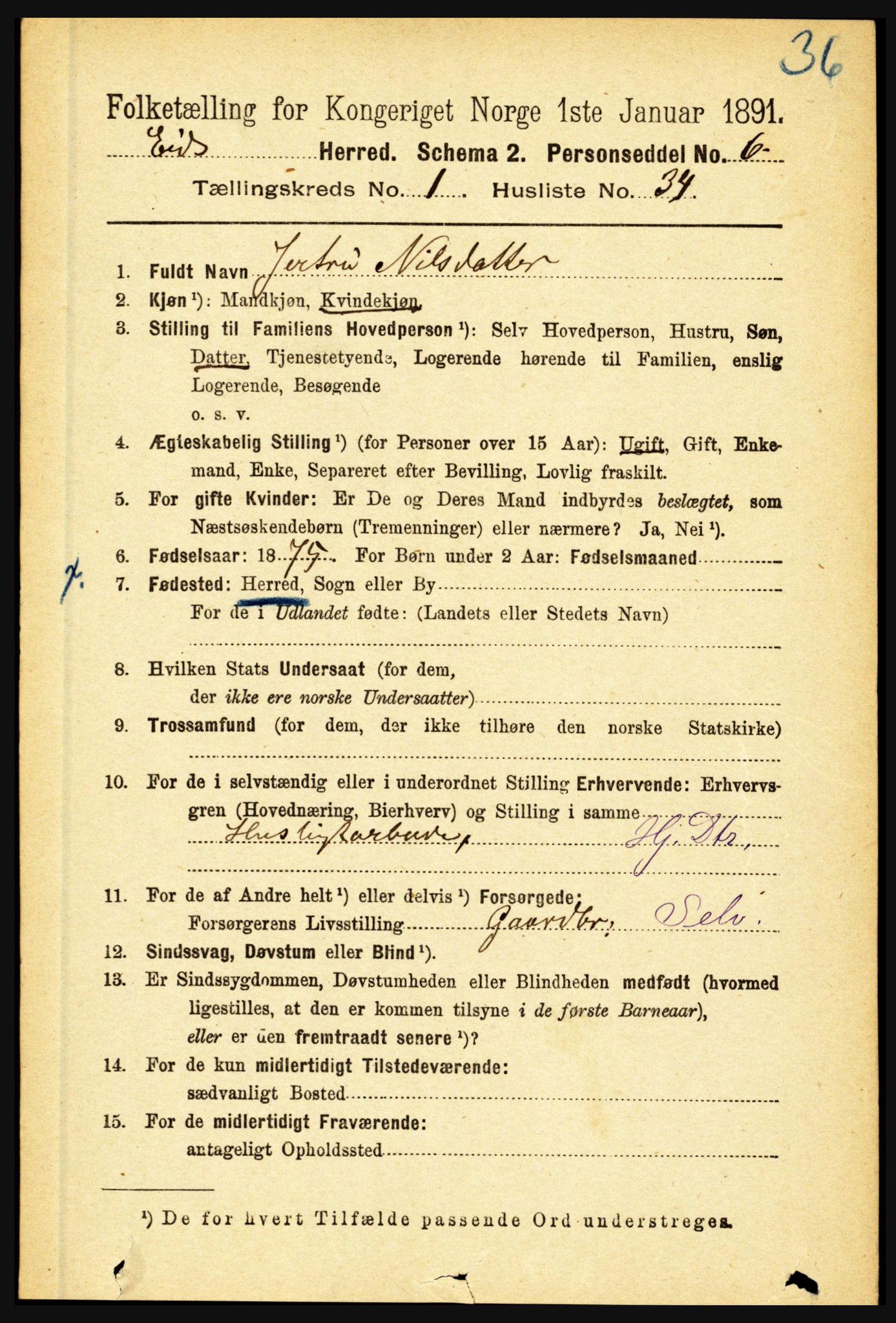 RA, 1891 census for 1443 Eid, 1891, p. 273