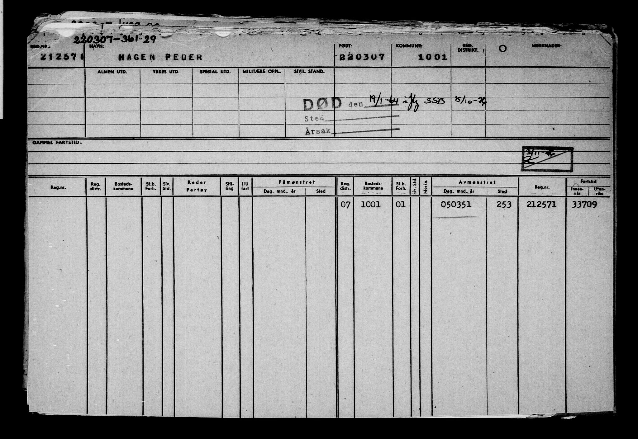 Direktoratet for sjømenn, AV/RA-S-3545/G/Gb/L0070: Hovedkort, 1907, p. 250