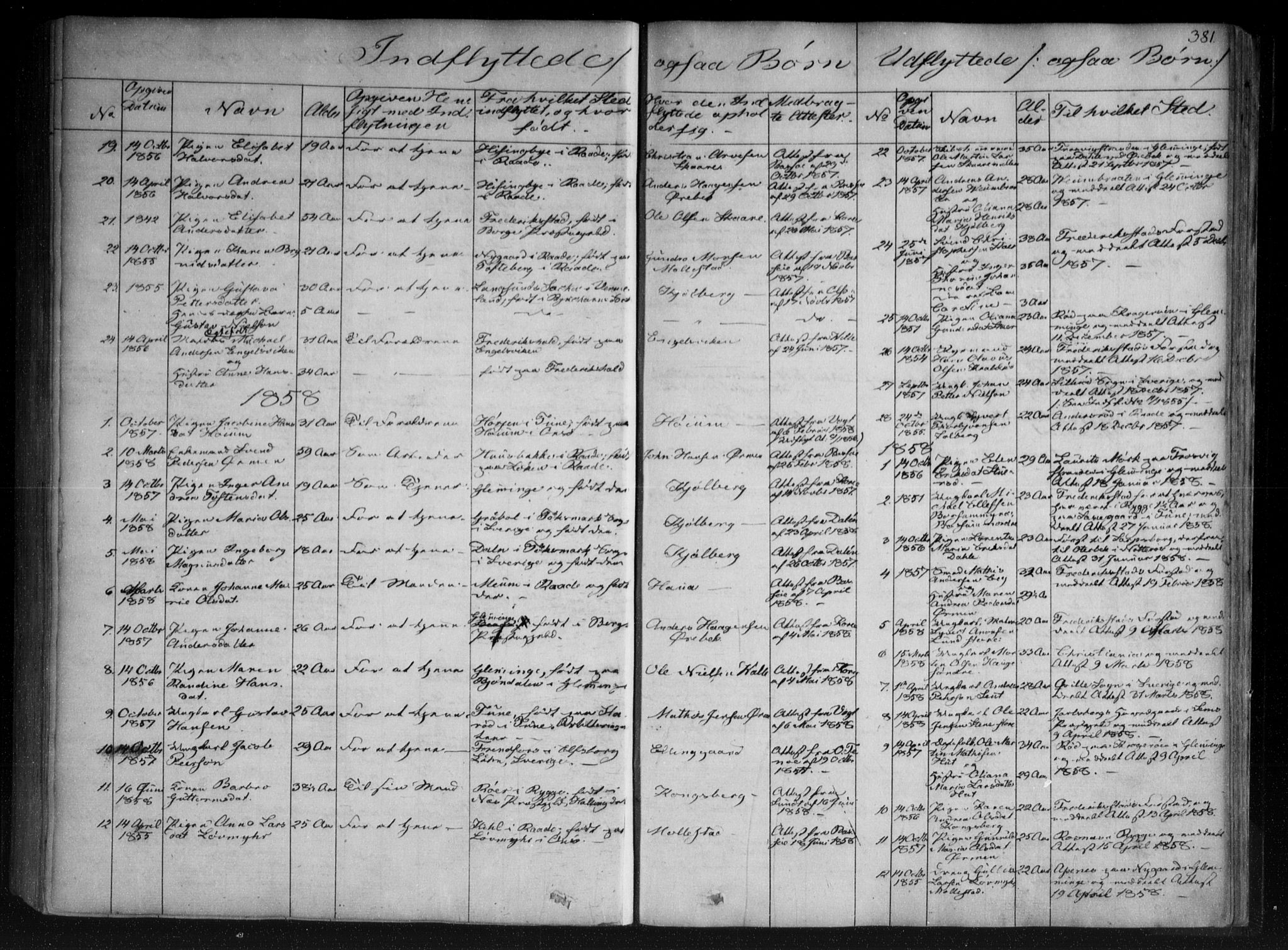 Onsøy prestekontor Kirkebøker, SAO/A-10914/F/Fa/L0003: Parish register (official) no. I 3, 1841-1860, p. 381