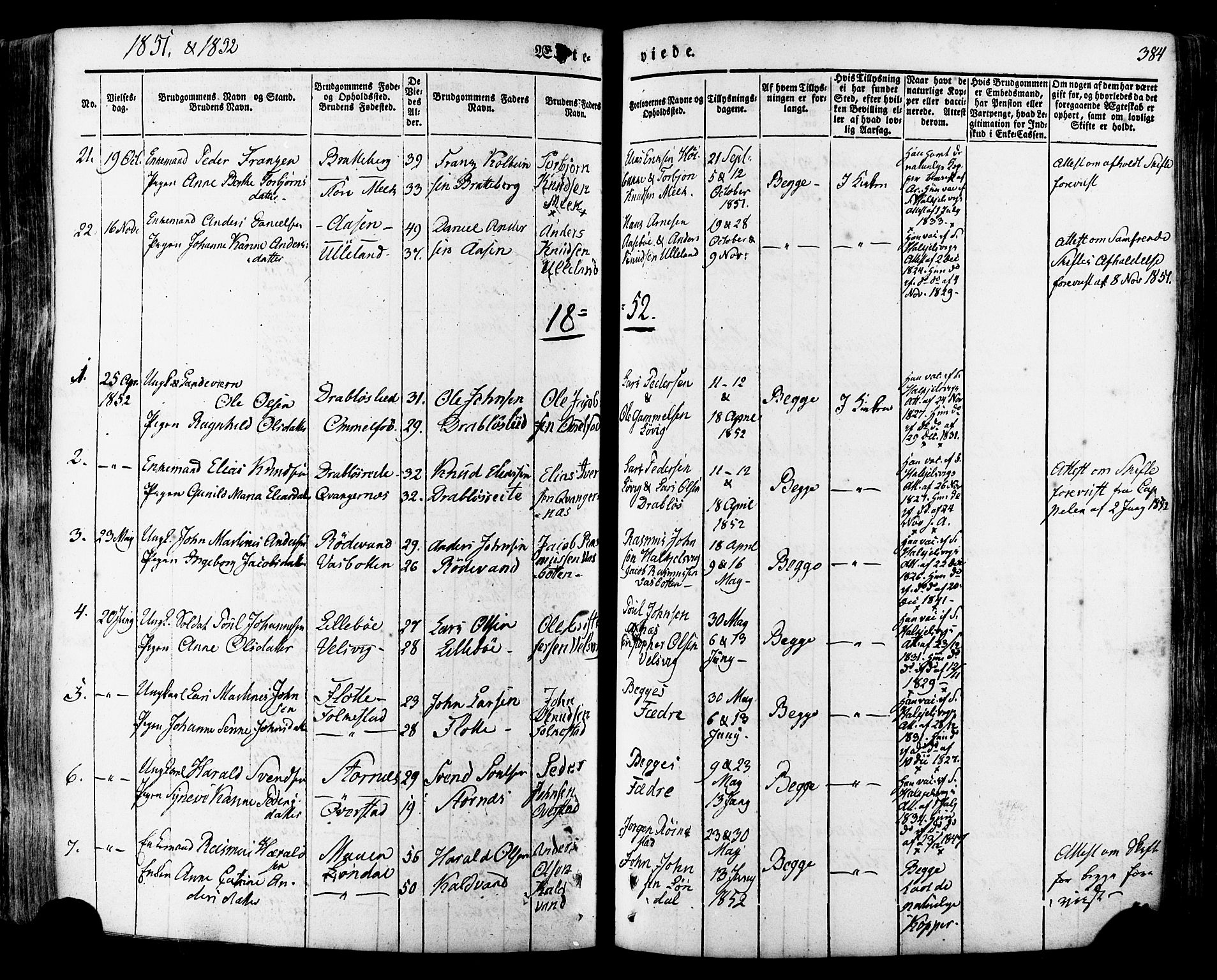 Ministerialprotokoller, klokkerbøker og fødselsregistre - Møre og Romsdal, SAT/A-1454/511/L0140: Parish register (official) no. 511A07, 1851-1878, p. 384