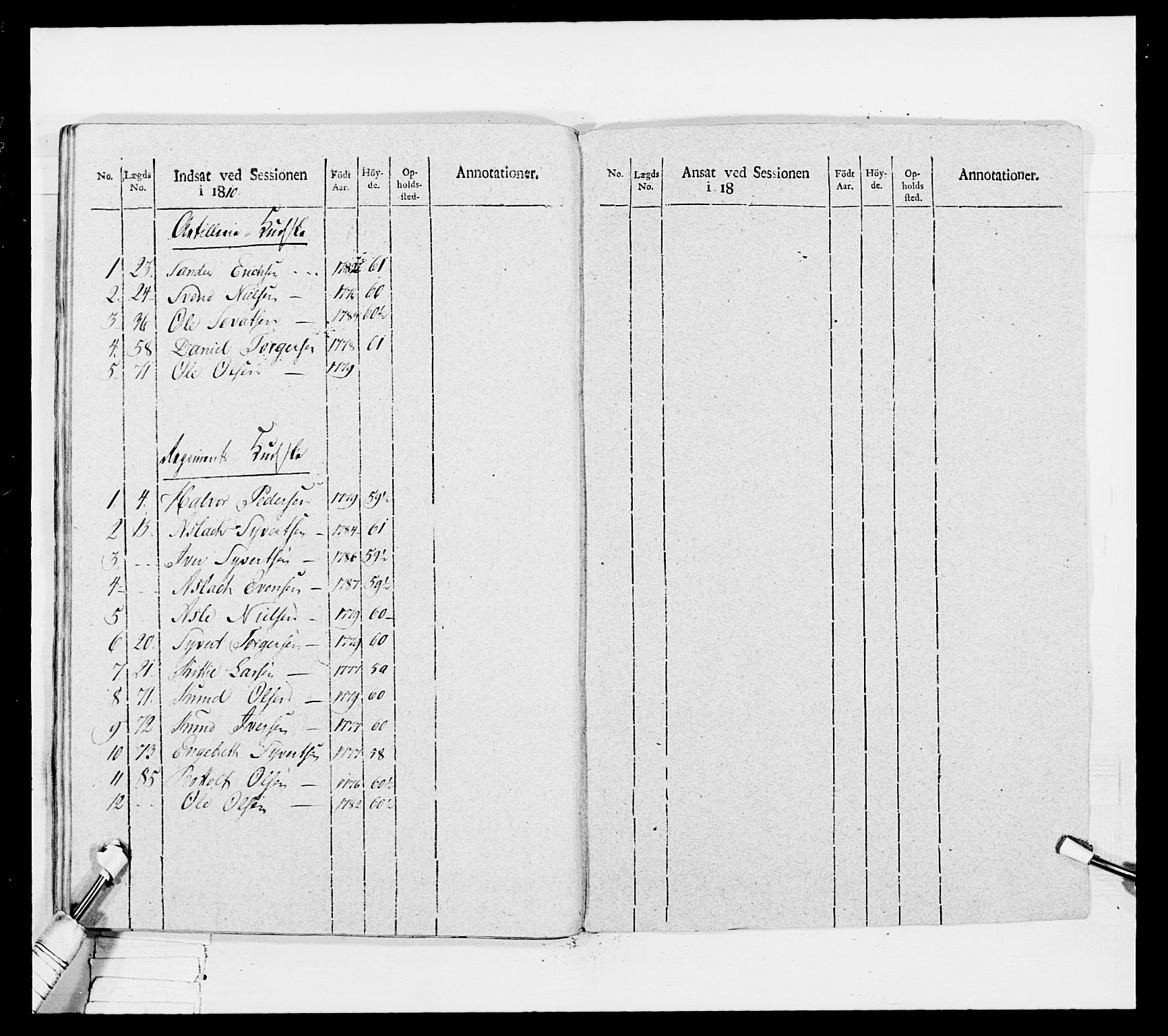 Generalitets- og kommissariatskollegiet, Det kongelige norske kommissariatskollegium, AV/RA-EA-5420/E/Eh/L0042: 1. Akershusiske nasjonale infanteriregiment, 1810, p. 95