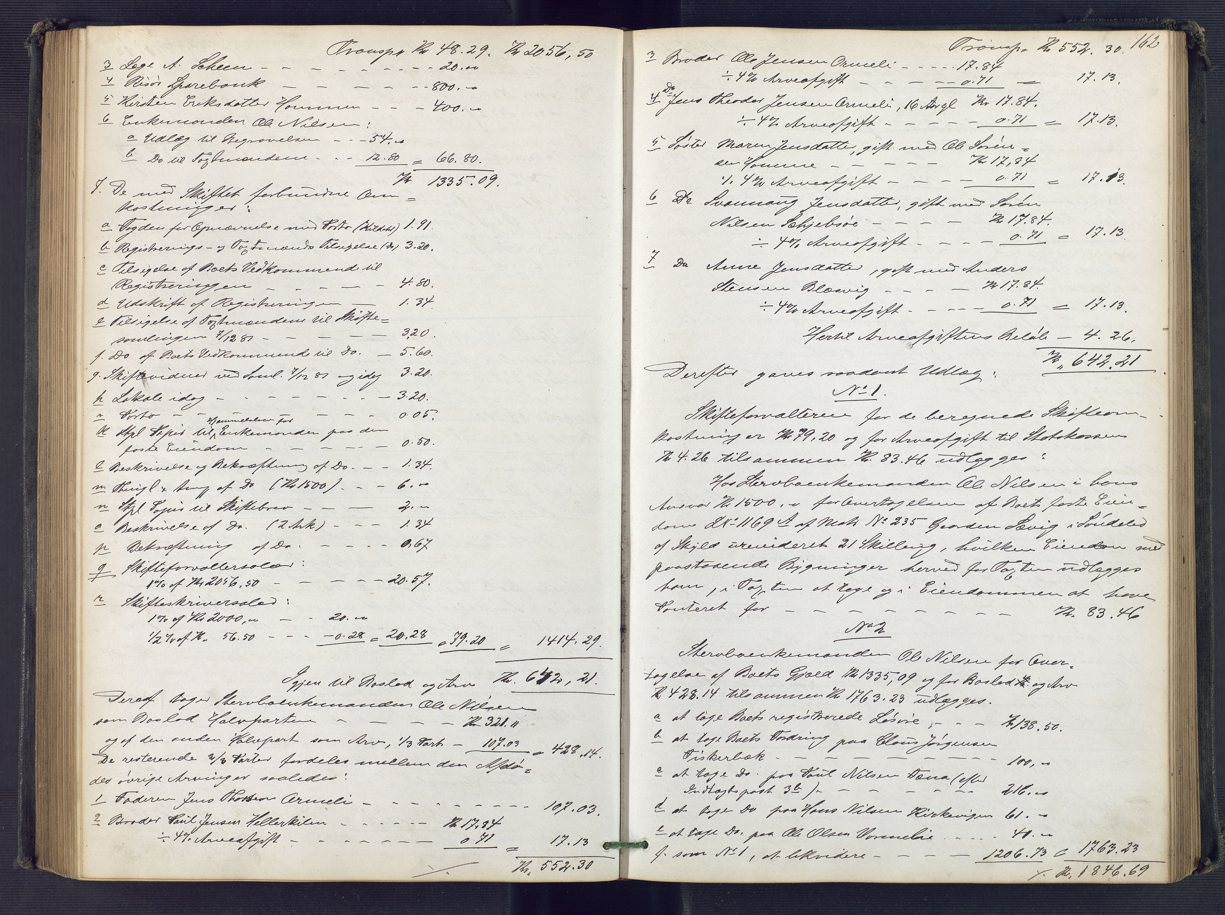 Holt sorenskriveri, AV/SAK-1221-0002/H/Hc/L0033: Skifteutlodningsprotokoll nr. 8, 1879-1884, p. 161b-162a