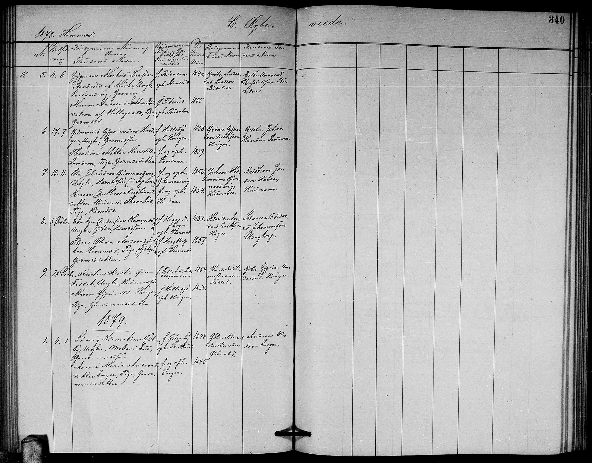 Høland prestekontor Kirkebøker, SAO/A-10346a/G/Ga/L0006: Parish register (copy) no. I 6, 1869-1879, p. 340
