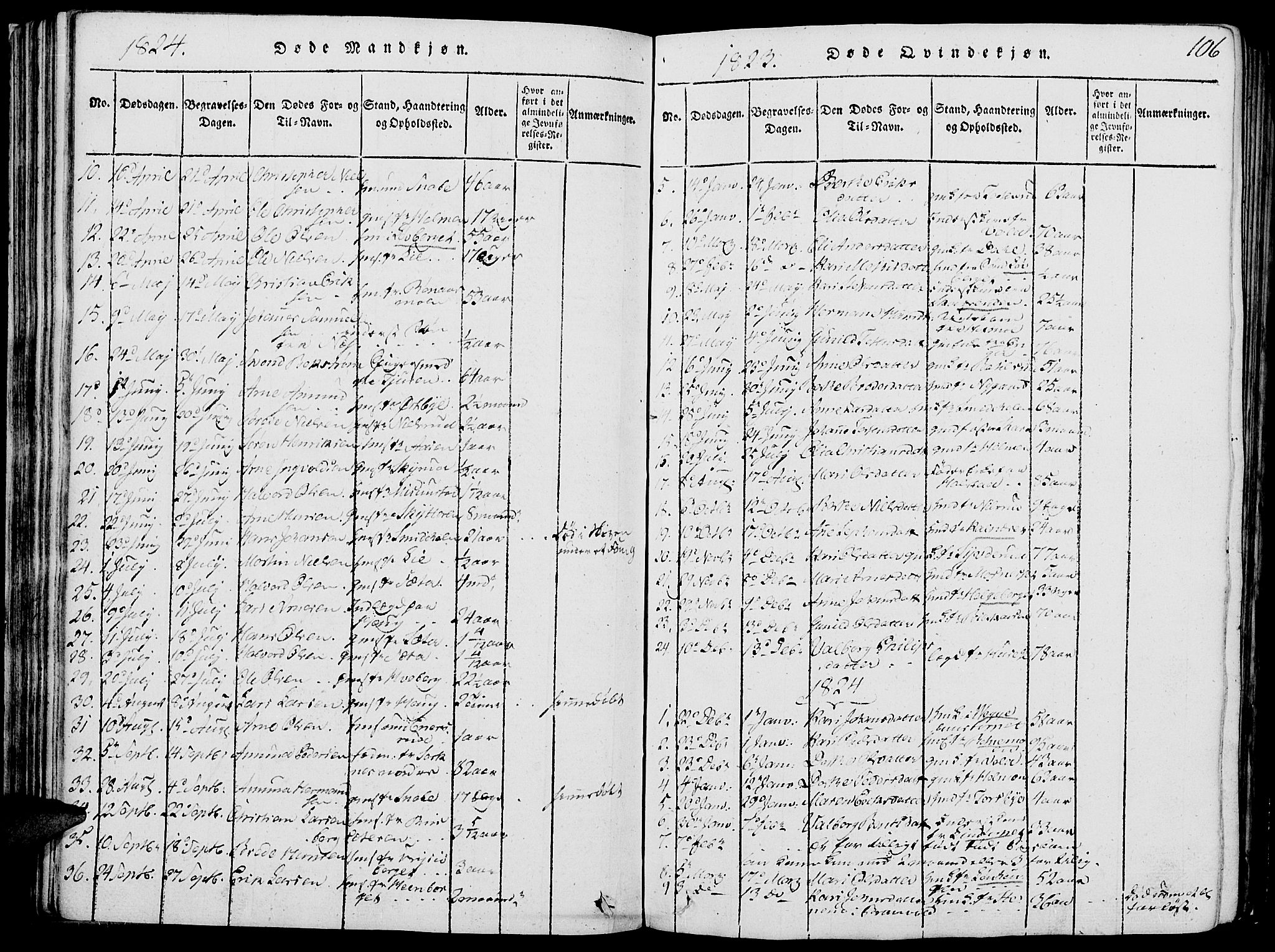 Grue prestekontor, AV/SAH-PREST-036/H/Ha/Hab/L0002: Parish register (copy) no. 2, 1815-1841, p. 106