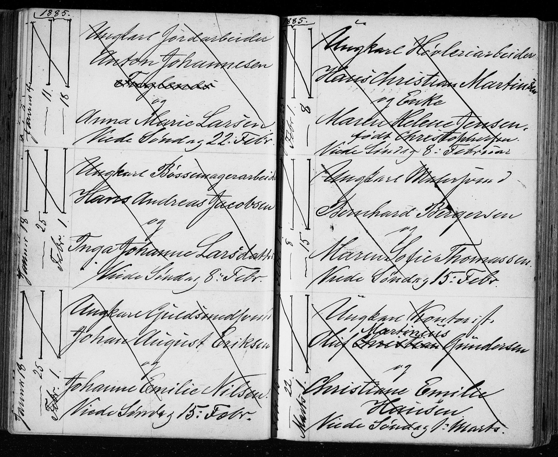 Bragernes kirkebøker, AV/SAKO-A-6/H/Ha/L0006: Banns register no. 6, 1873-1896