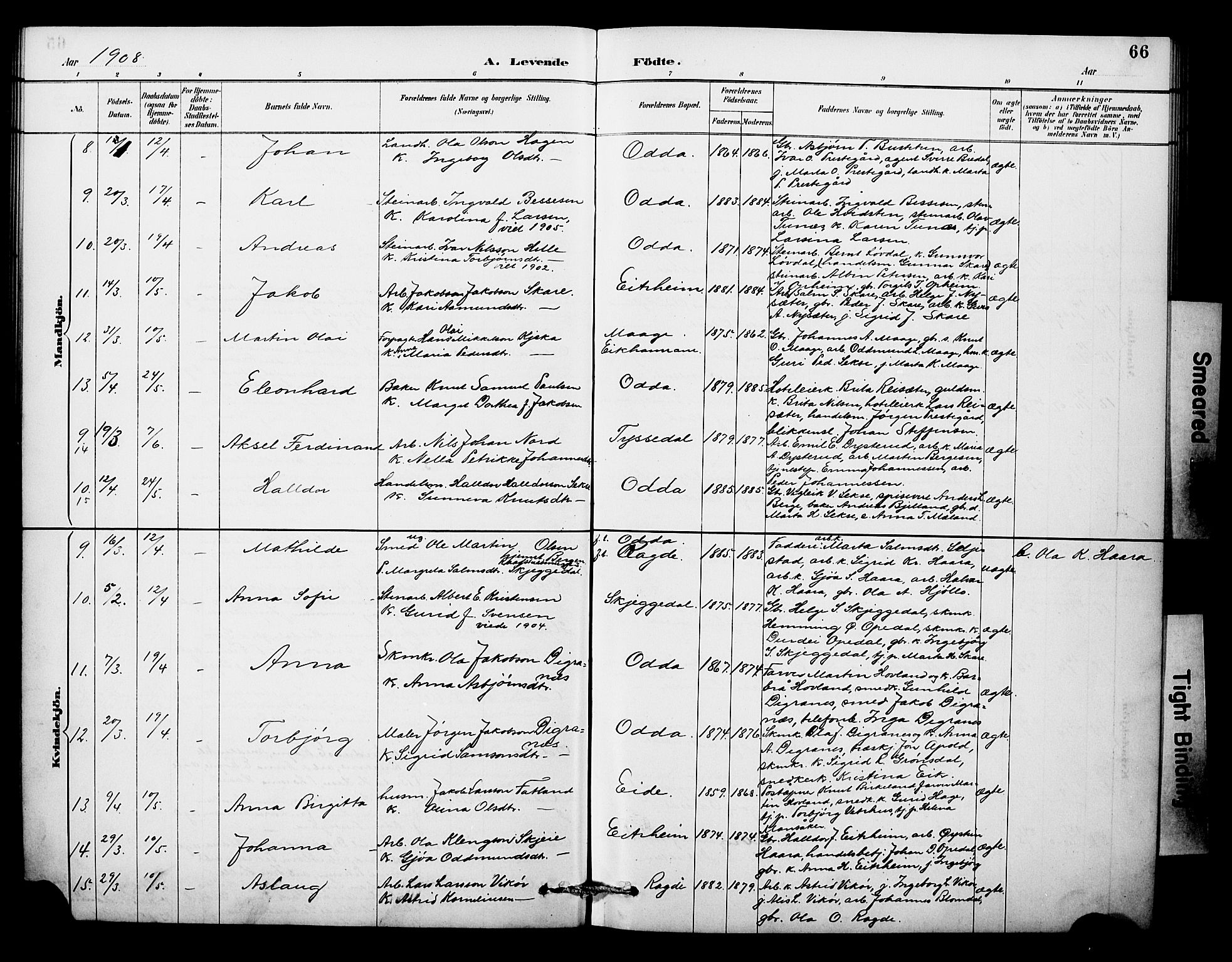 Odda Sokneprestembete, SAB/A-77201/H/Hab: Parish register (copy) no. A 7, 1887-1912, p. 66