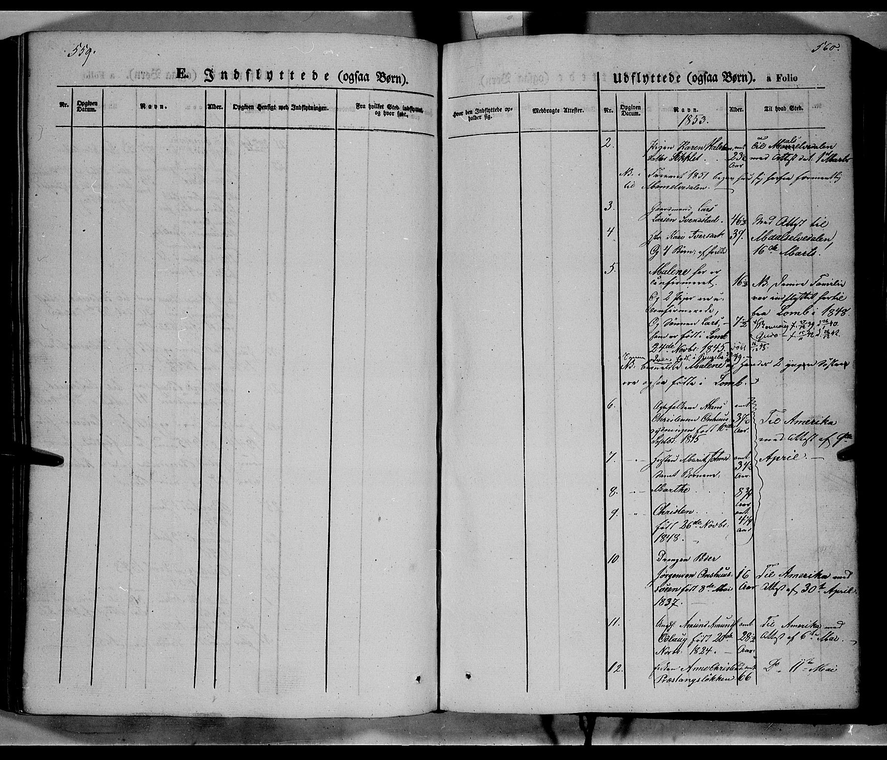 Ringebu prestekontor, AV/SAH-PREST-082/H/Ha/Haa/L0006: Parish register (official) no. 6, 1848-1859, p. 559-560