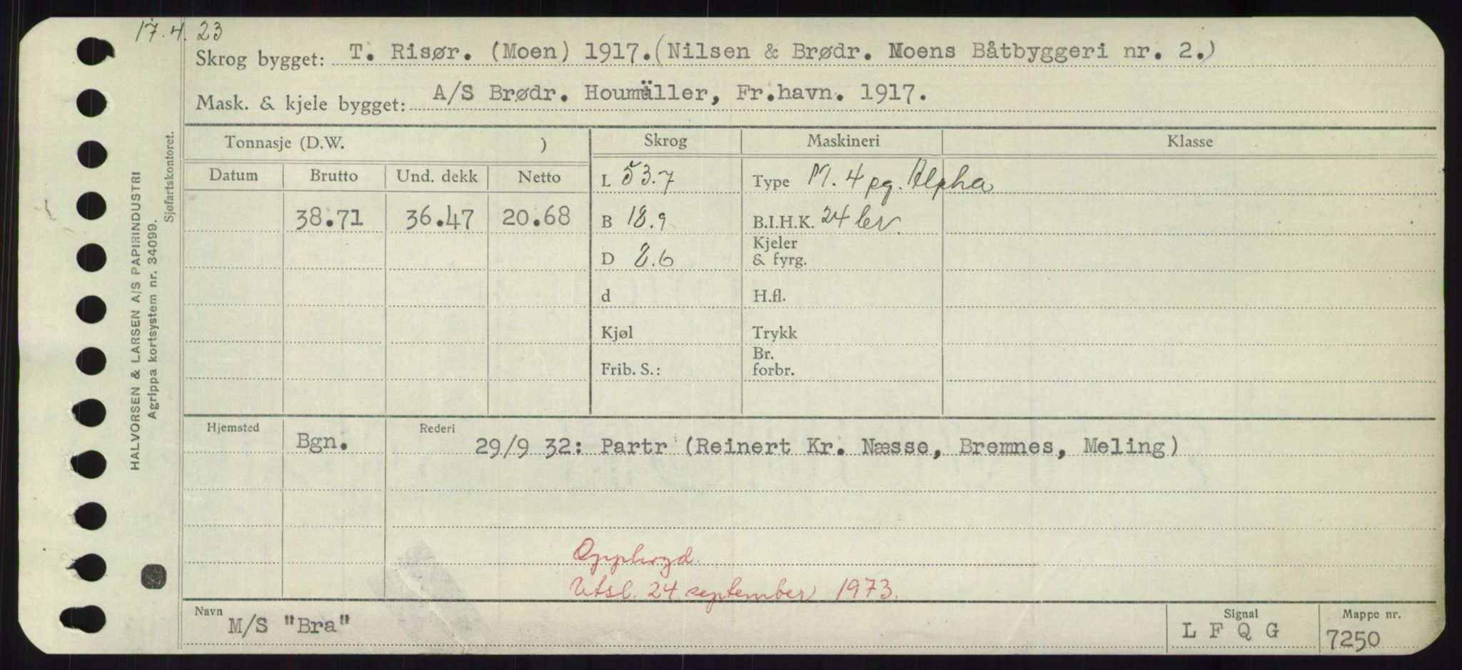 Sjøfartsdirektoratet med forløpere, Skipsmålingen, RA/S-1627/H/Hd/L0005: Fartøy, Br-Byg, p. 5