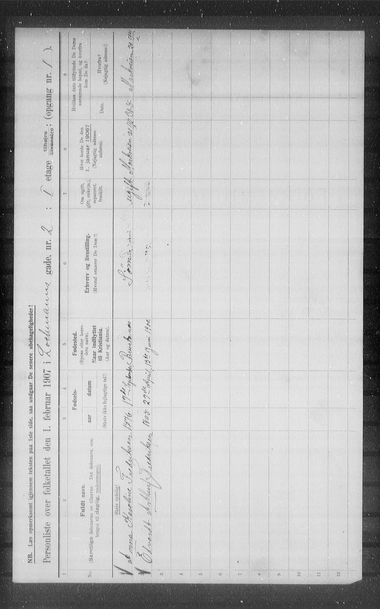 OBA, Municipal Census 1907 for Kristiania, 1907, p. 29757