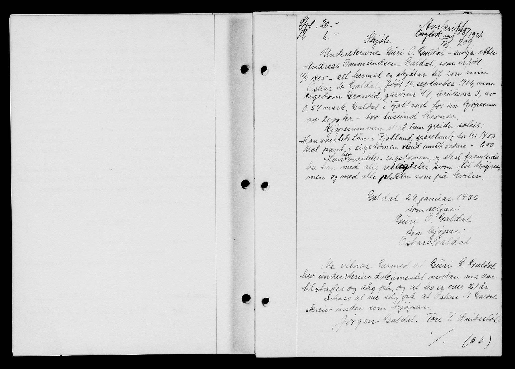 Flekkefjord sorenskriveri, SAK/1221-0001/G/Gb/Gba/L0052: Mortgage book no. 48, 1935-1936, Deed date: 18.02.1936