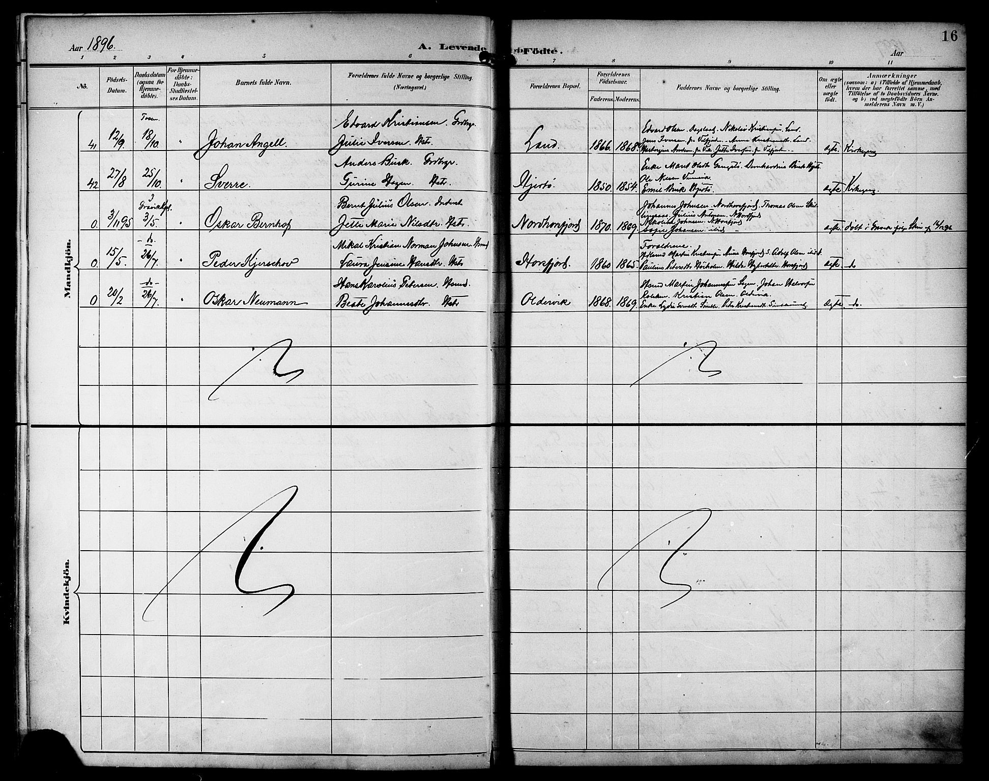 Ministerialprotokoller, klokkerbøker og fødselsregistre - Nordland, AV/SAT-A-1459/810/L0152: Parish register (official) no. 810A11, 1895-1899, p. 16