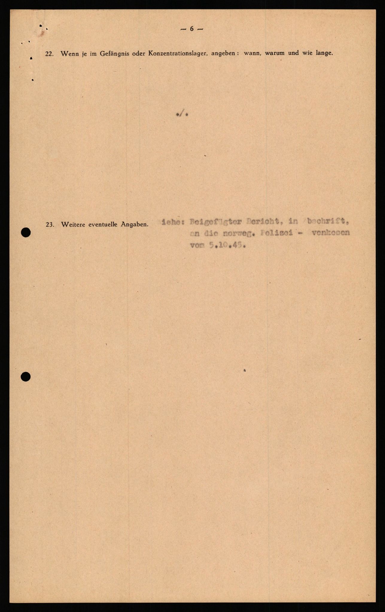 Forsvaret, Forsvarets overkommando II, AV/RA-RAFA-3915/D/Db/L0034: CI Questionaires. Tyske okkupasjonsstyrker i Norge. Tyskere., 1945-1946, p. 275