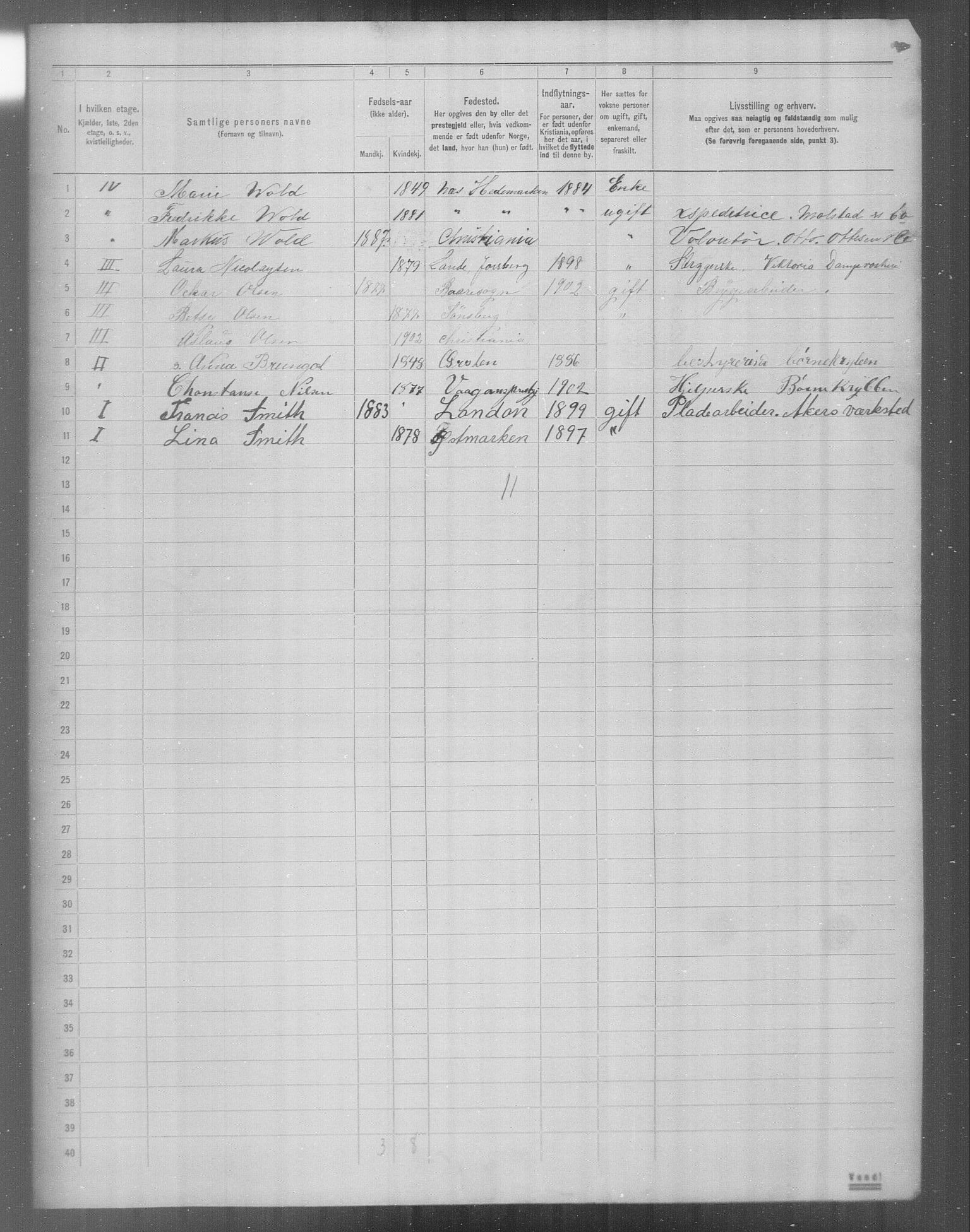 OBA, Municipal Census 1904 for Kristiania, 1904, p. 23110