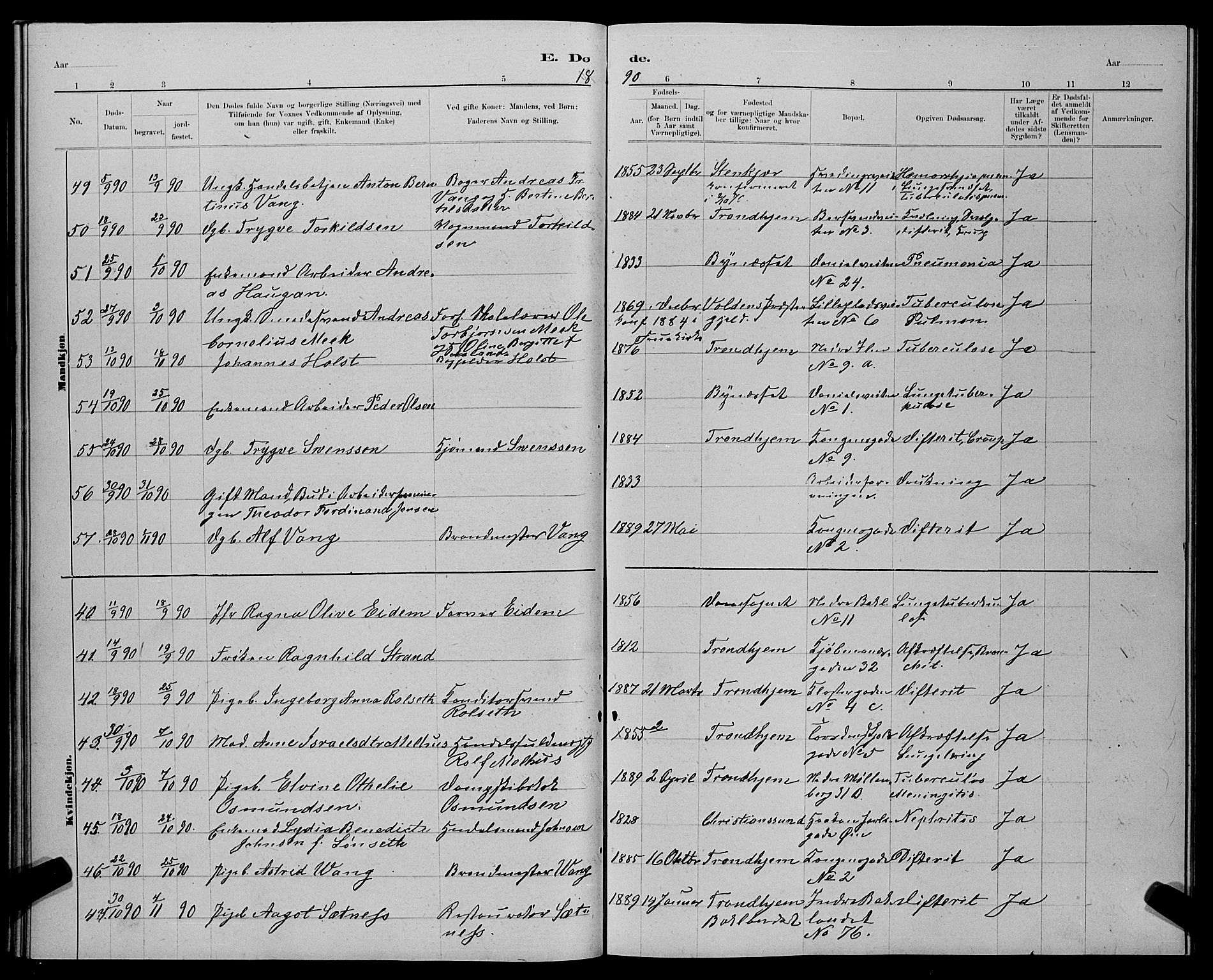 Ministerialprotokoller, klokkerbøker og fødselsregistre - Sør-Trøndelag, AV/SAT-A-1456/601/L0093: Parish register (copy) no. 601C11, 1882-1898