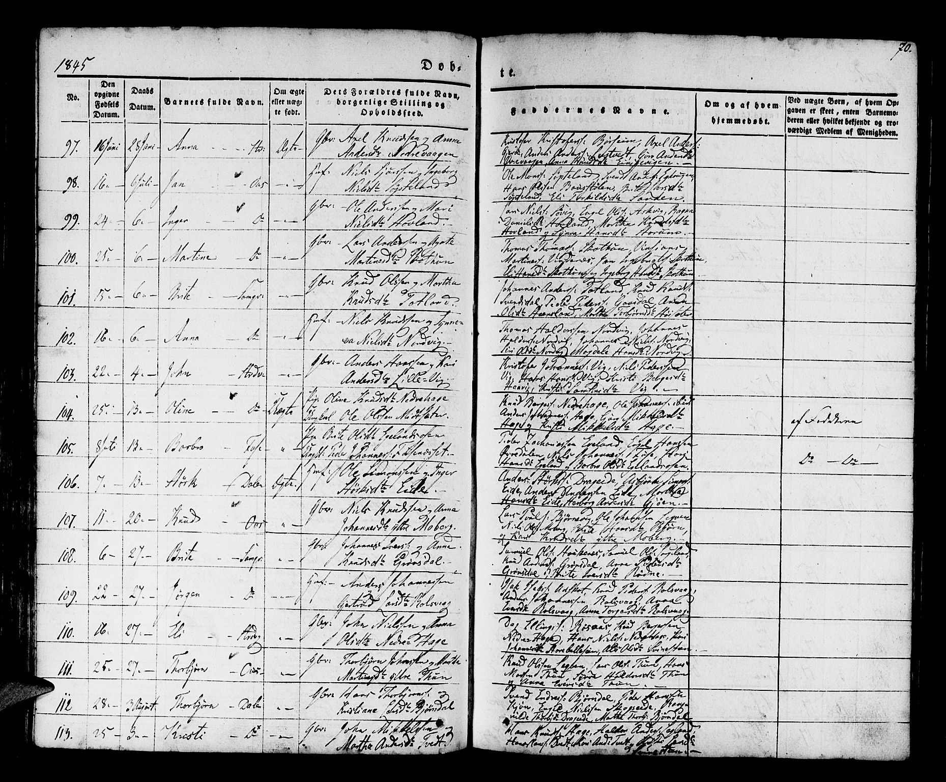 Os sokneprestembete, AV/SAB-A-99929: Parish register (official) no. A 15, 1839-1851, p. 70