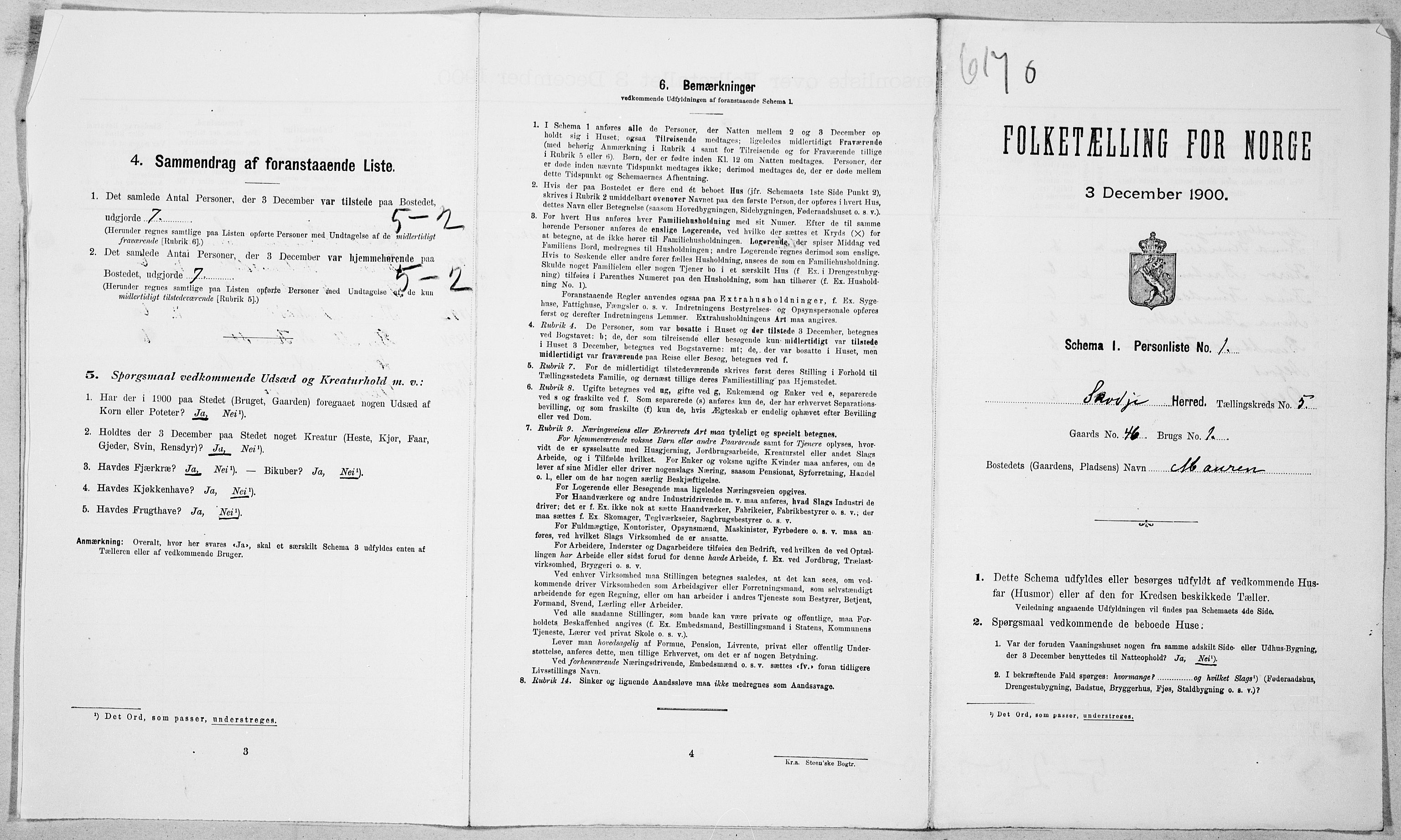 SAT, 1900 census for Skodje, 1900, p. 266