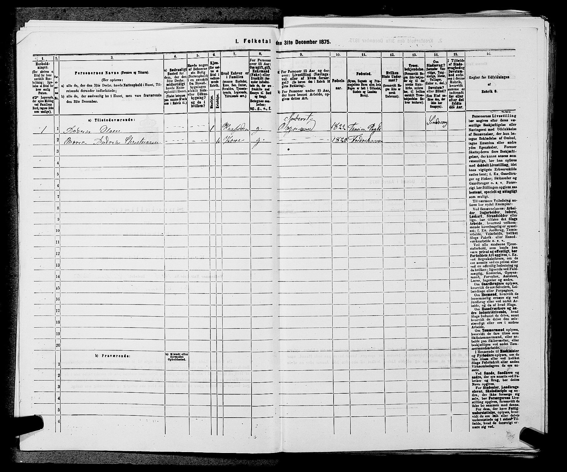 SAKO, 1875 census for 0725P Tjølling, 1875, p. 890